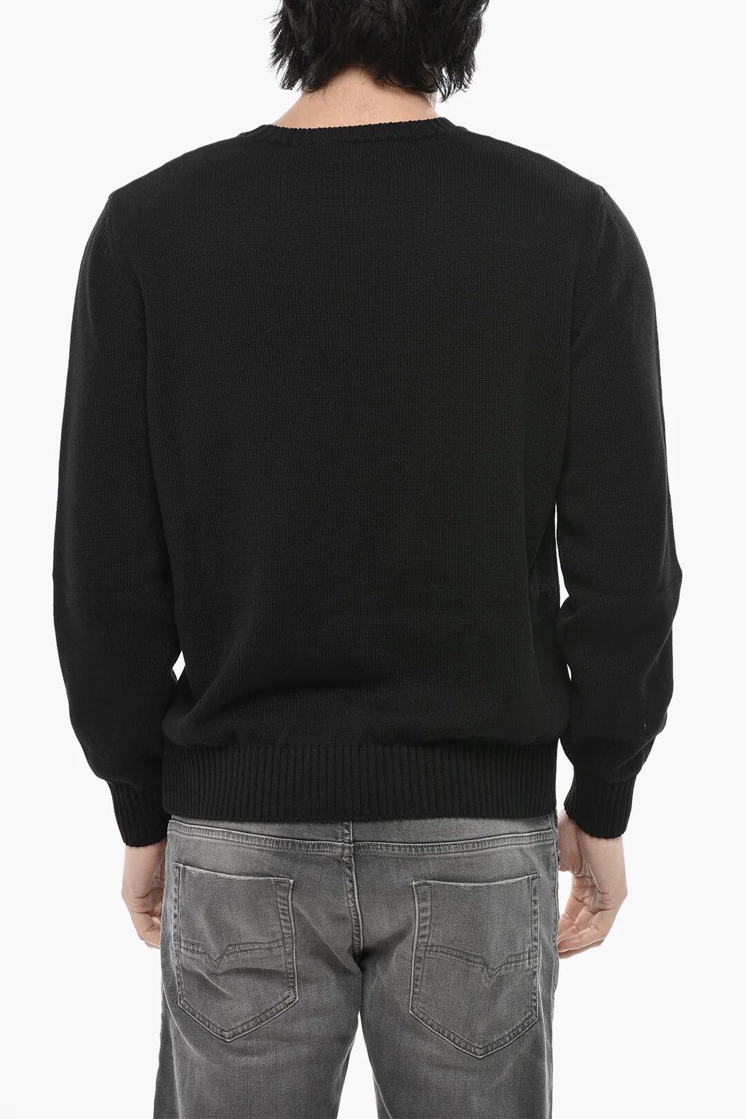 Palm Angels og1mm0326 Cotton Crewneck Sweater in black Size US M / EU 48-50 / 2 - 2 Thumbnail