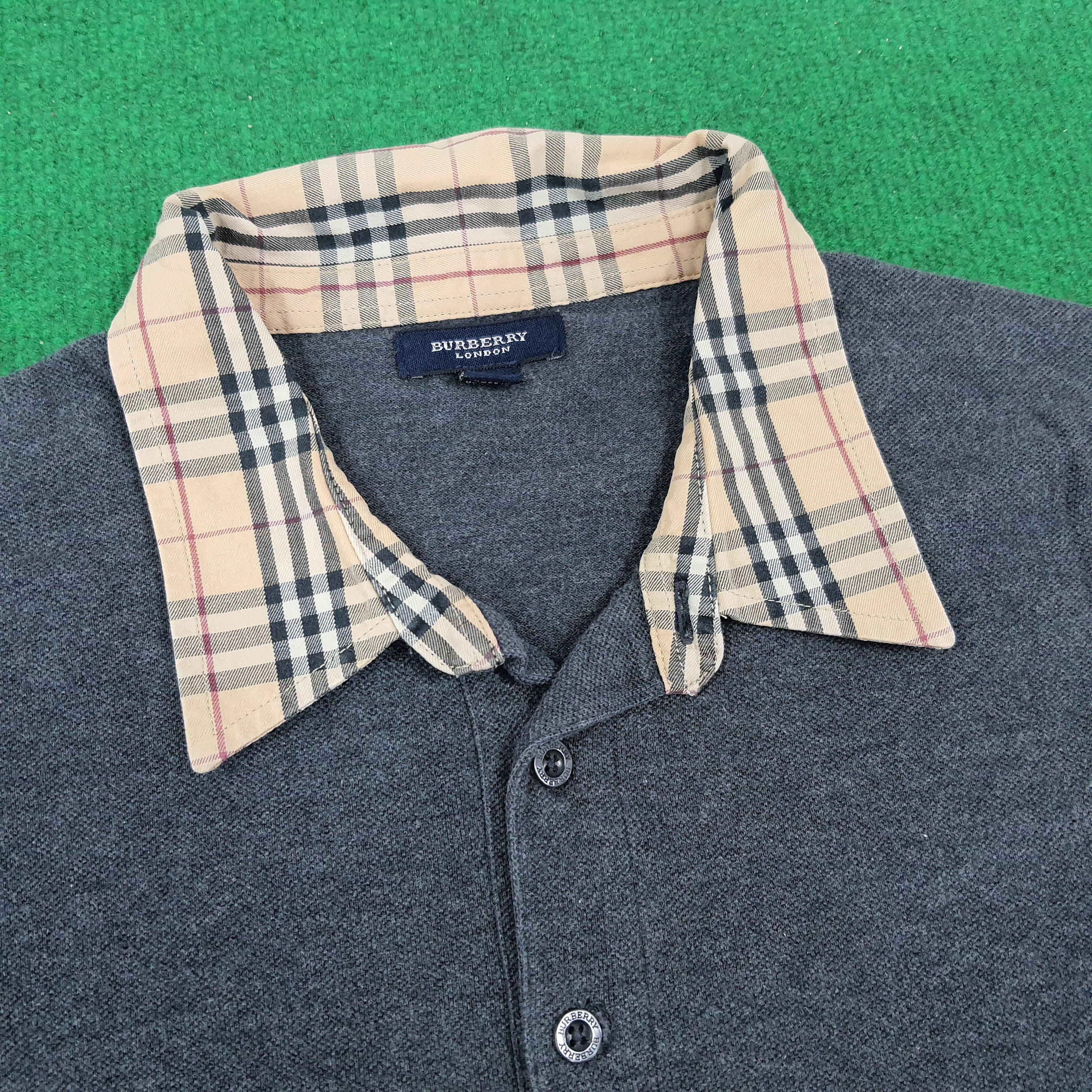 Burberry × Vintage Vintage Burberry London Nova Check Designer Polo Shirt Size US L / EU 52-54 / 3 - 2 Thumbnail