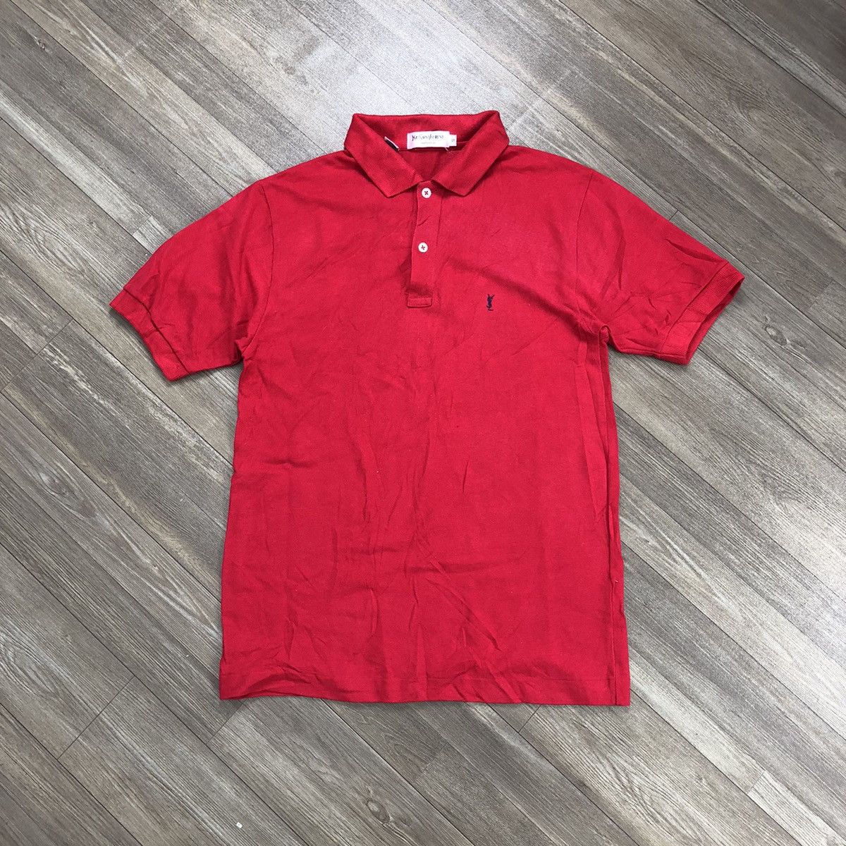 Vintage × Yves Saint Laurent Vintage Yves Saint Laurent Pour Homme YSL Red Polo Shirt Size US S / EU 44-46 / 1 - 1 Thumbnail