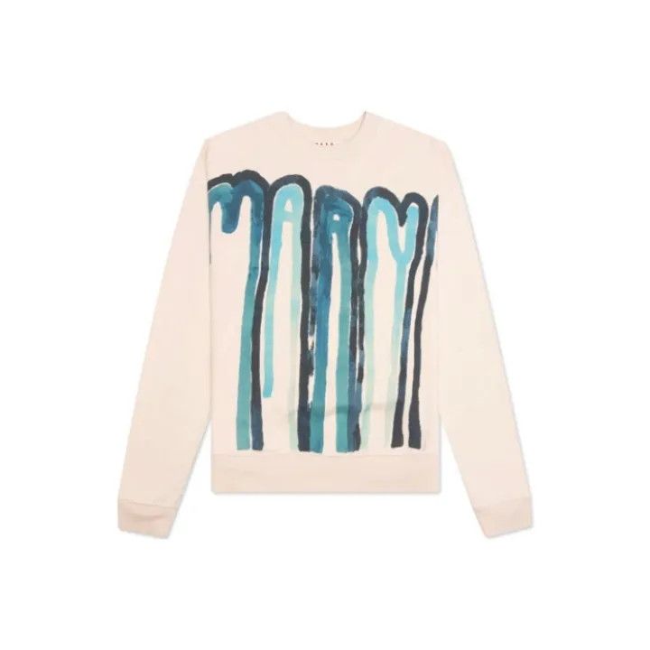 Marni Marni SS22 Graffiti Striped Pattern Sweatshirt Size US L / EU 52-54 / 3 - 1 Thumbnail