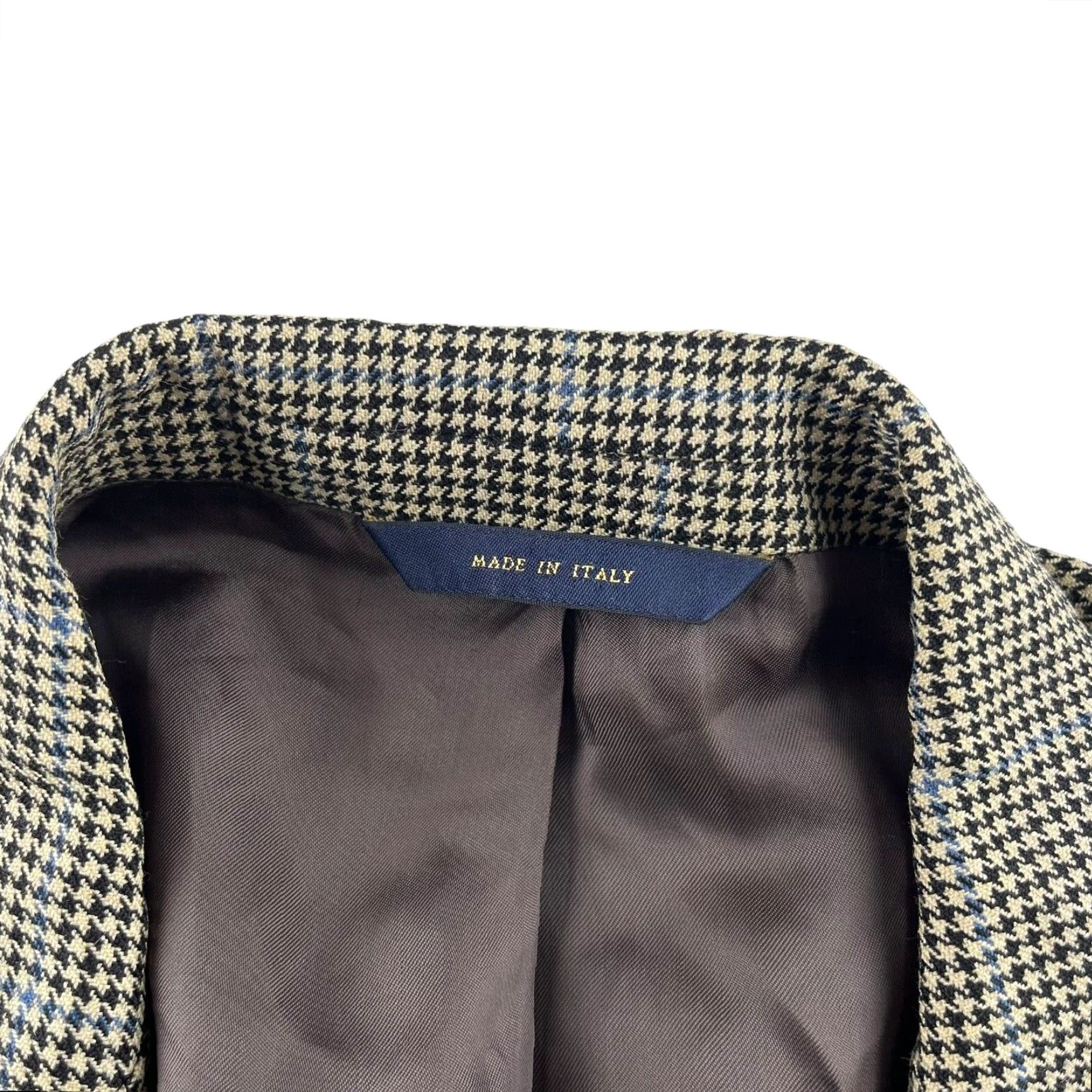 Brooks Brothers Brooks Brothers Blazer Jacket Mens Wool Brown Houndstooth 42 Regular Italy Notch 2-Button Single-Vented Size 42R - 5 Thumbnail