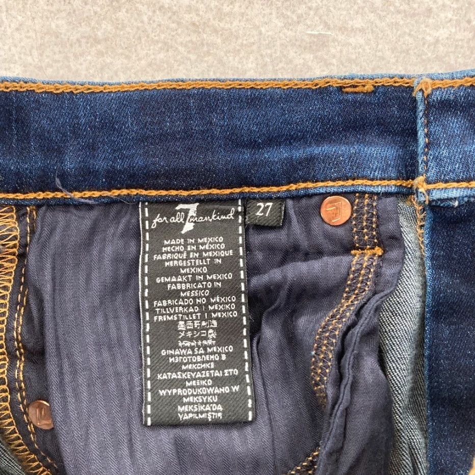 7 For All Mankind 7 For All Mankind Women's 27 Dark Wash Blue Stretch Denim Skinny Ankle Jeans Size 26" / US 2 / IT 38 - 6 Thumbnail