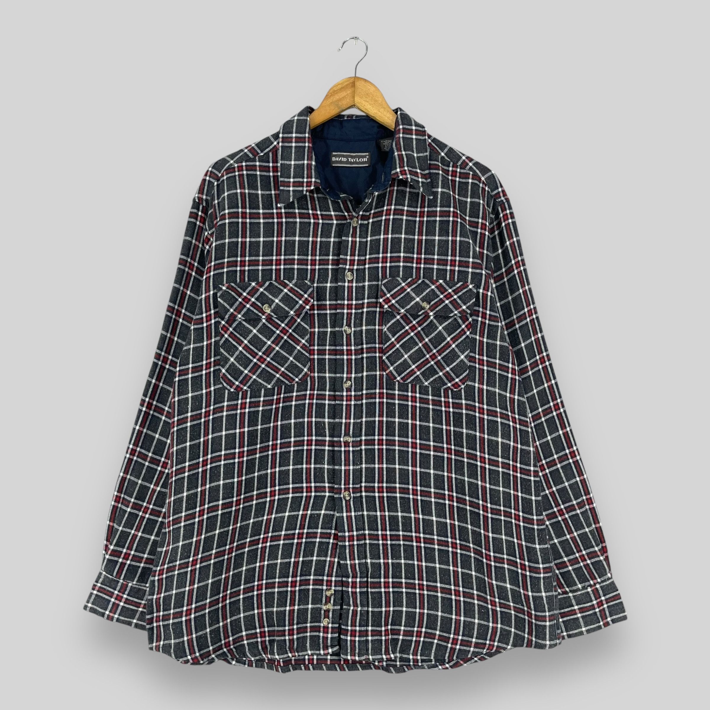 Flannel Vintage Plaid Checkered Tartan Black/Red Flannel Shirt Size US L / EU 52-54 / 3 - 1 Thumbnail