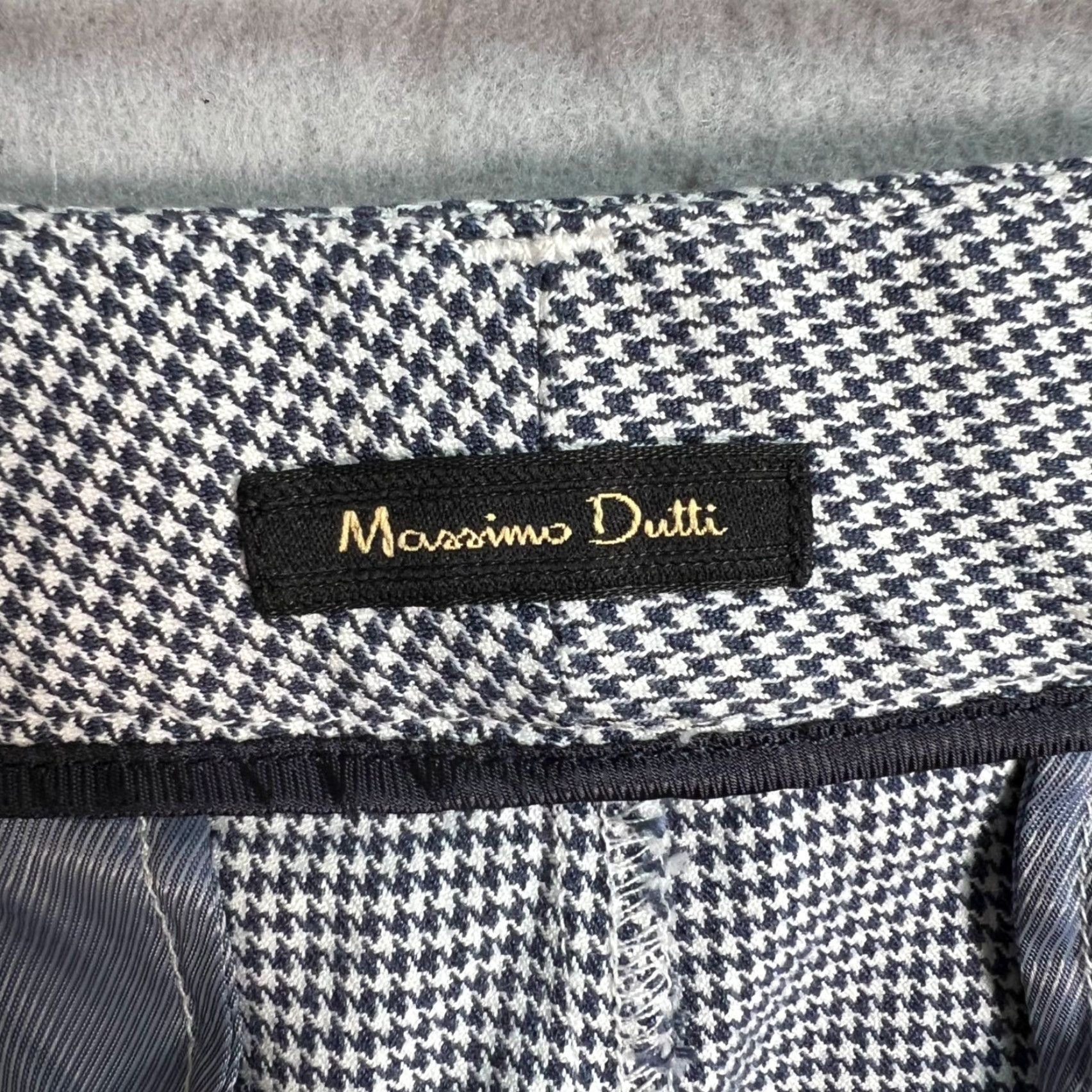 Massimo Dutti Massimo Dutti Womens Tailored Houndstooth Slim Fit Pants Size 6 Gray/White Size 28" / US 6 / IT 42 - 3 Thumbnail
