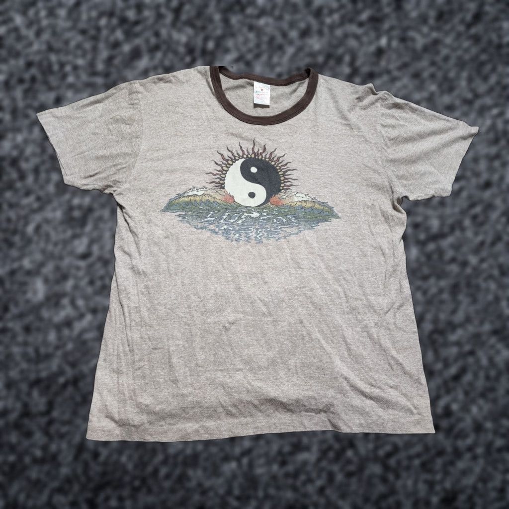 Lucky Brand VINTAGE Lucky Brand T Shirt Mens L Brown Yin Yang Y2K 90s Graphic Print Short Sleeve Crew Neck 2000s Adult Large Mens Size US L / EU 52-54 / 3 - 1 Thumbnail