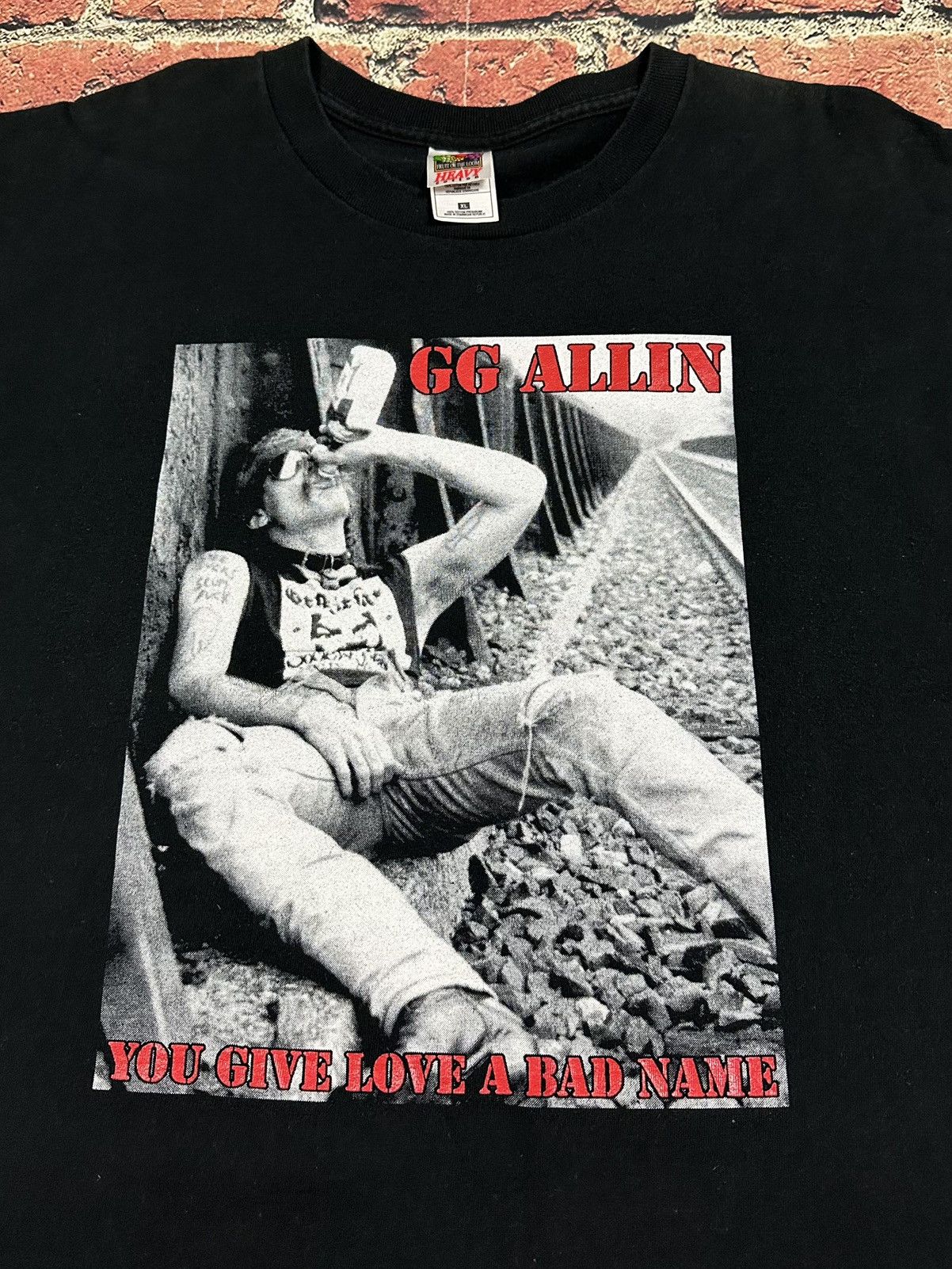 Band Tees Vintage GG Allin Shirt Hardcore Punk You Give Love Bad Name Size US XL / EU 56 / 4 - 3 Thumbnail