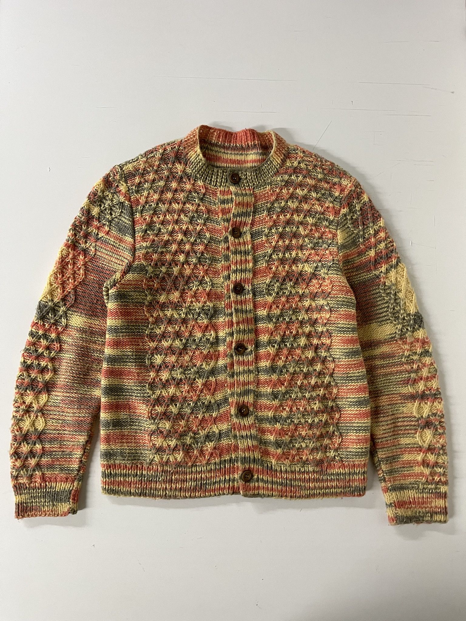 Vintage Vintage 1970s Acrylic 3D Cableknit Cardigan Size M Size US M / EU 48-50 / 2 - 1 Thumbnail