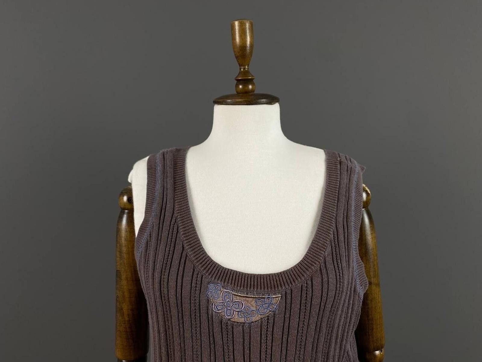 Designer Gudrun Sjoden Brown Sleeveless Tunic Blouson Dress Size XL Size XL / US 12-14 / IT 48-50 - 3 Thumbnail
