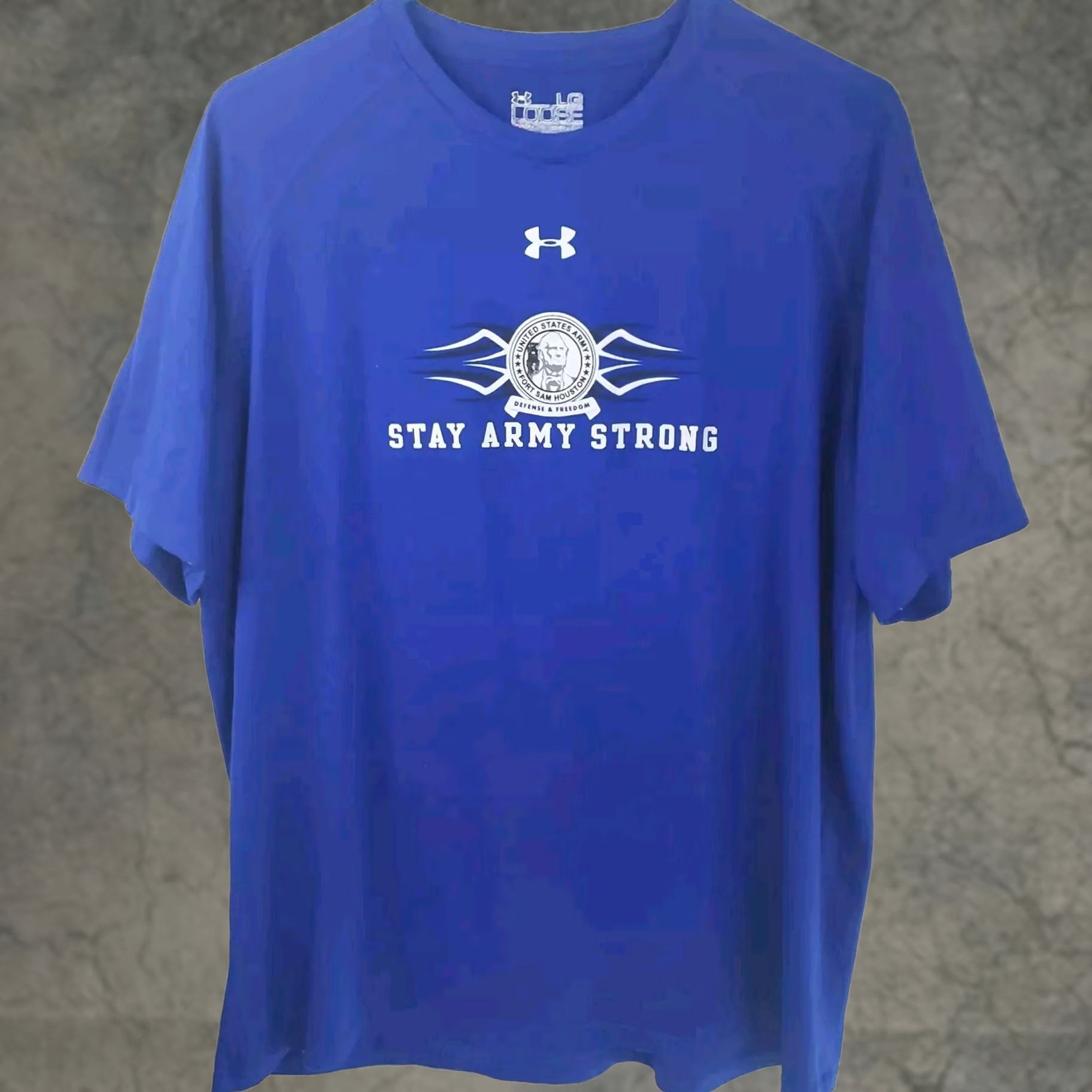 Under Armour Under Armour T-Shirt Men's L Blue Loose Heatgear Stay Army Strong SS Quick Dry Size US L / EU 52-54 / 3 - 1 Thumbnail