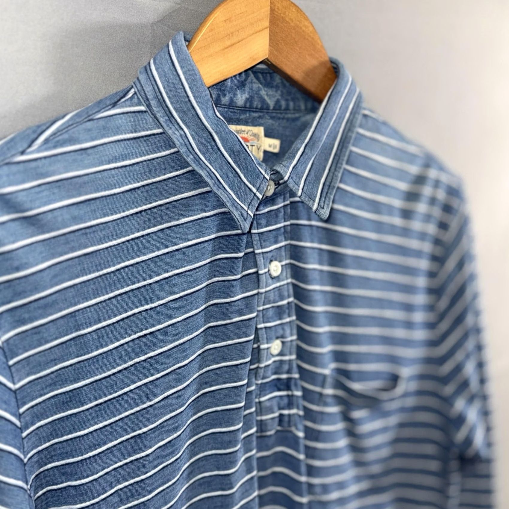 Faherty Faherty Shirt Mens Medium Blue White Striped Long Sleeve Cotton Pocket Pullover Size US M / EU 48-50 / 2 - 3 Thumbnail