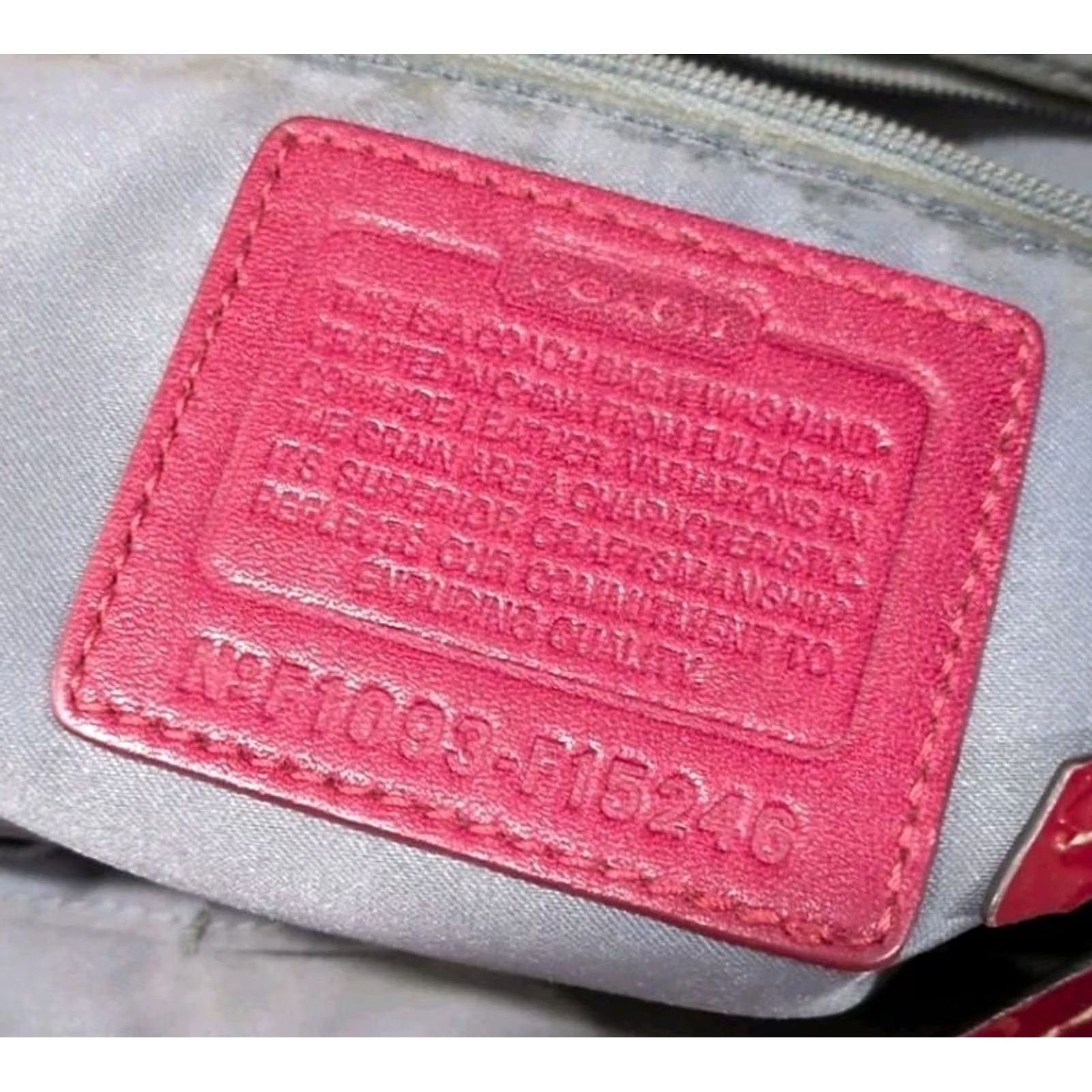 Coach Coach Gallery Purse Tote Red Patent Leather Zipper Strap Embossed 15246 Size ONE SIZE - 5 Thumbnail