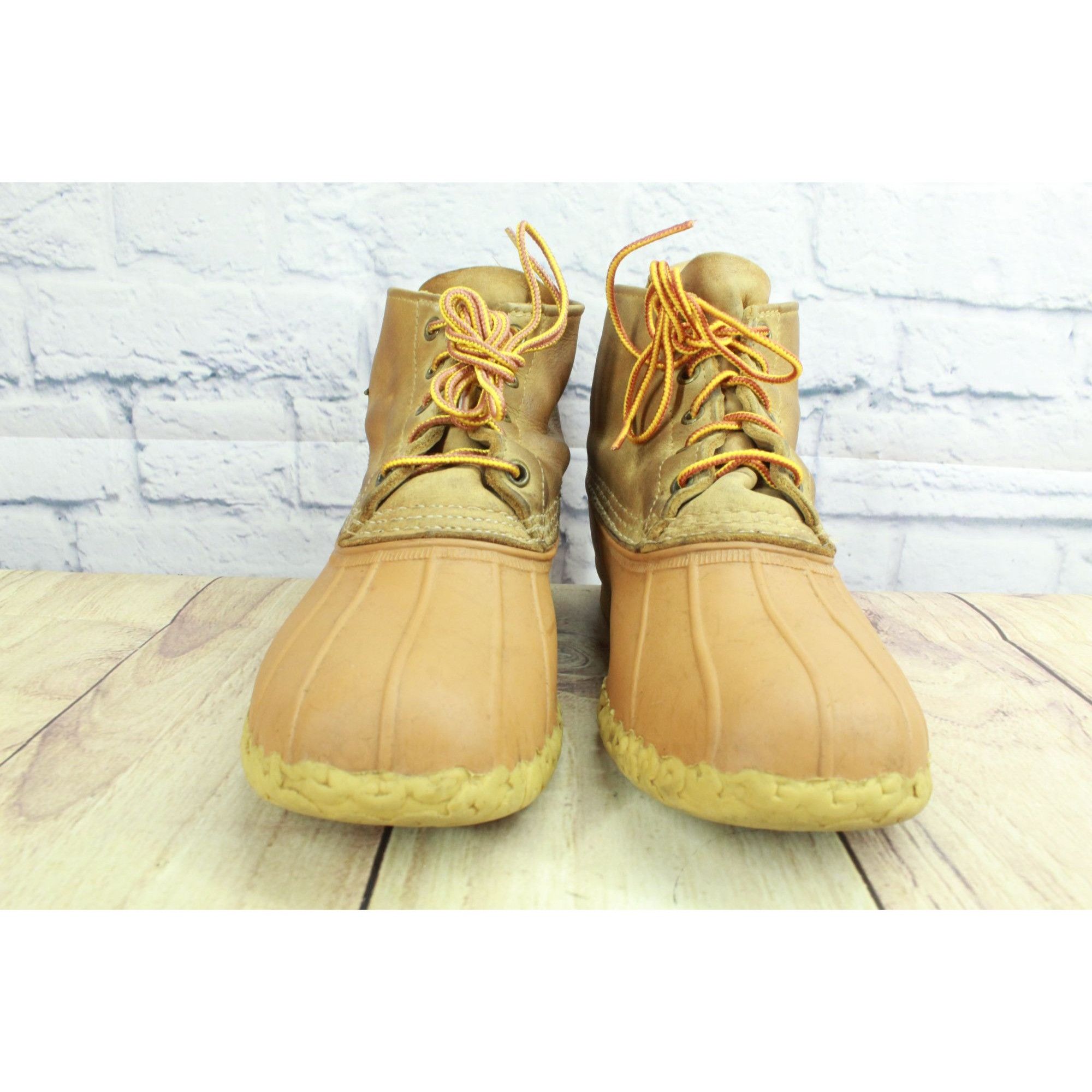 L.L. Bean LL Bean Yellow Leather Lace Up Unlined Ankle Duck Boots Size US 10 / IT 40 - 4 Thumbnail