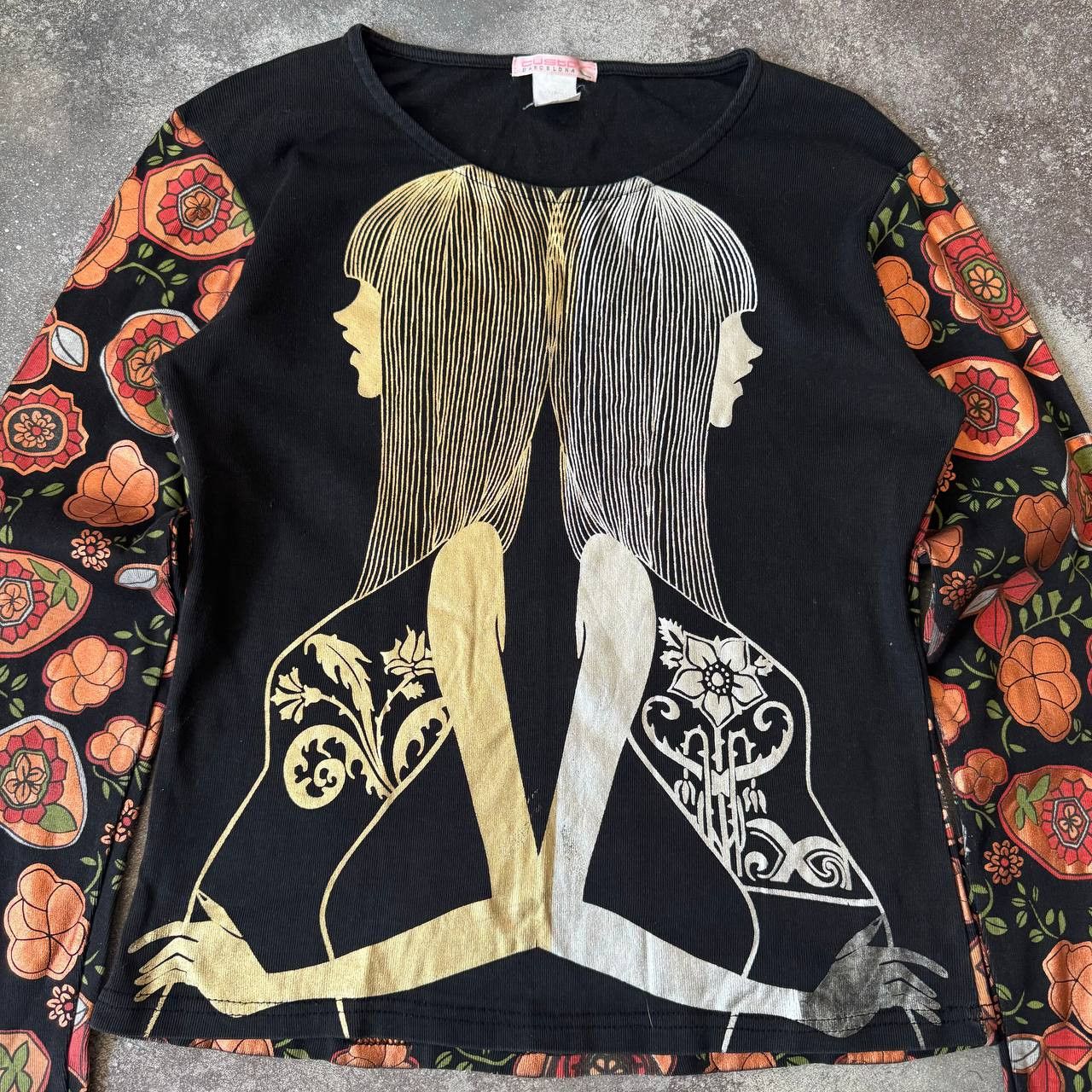 Custo Barcelona Custo Barcelona Archive Lady Printed Vintage Long Sleeve Top Size M / US 6-8 / IT 42-44 - 3 Thumbnail