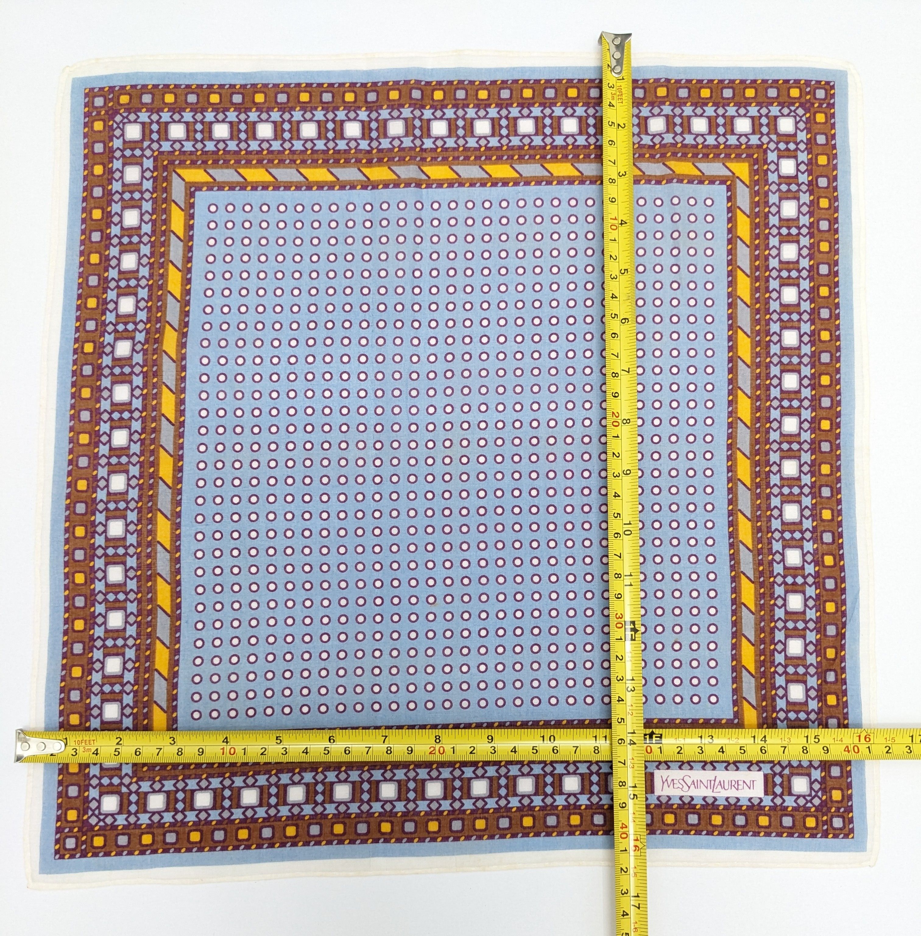 Yves Saint Laurent VINTAGE YVES SAINT LAURENT GEOMETRIC SILK HANDKERCHIEF Size ONE SIZE - 4 Thumbnail