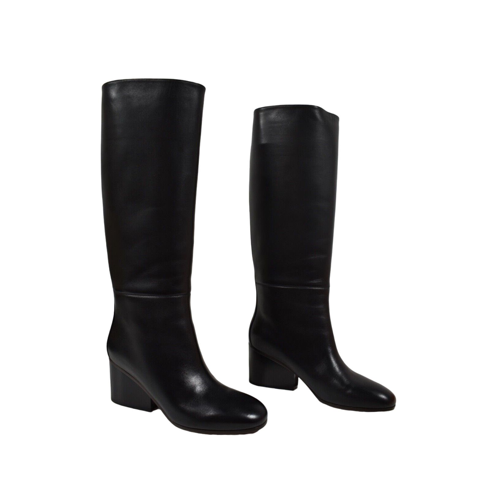 Hermes Hermes New Jersey Black Calfskin Leather Knee High Block Size US 9 / IT 39 - 1 Thumbnail