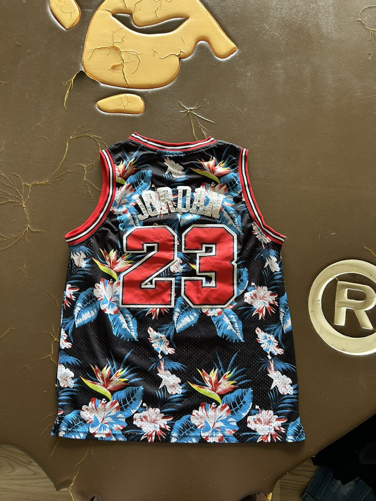 NBA Chicago Bulls Micheal Jordan Floral Basketball Jersey RARE Size US M / EU 48-50 / 2 - 2 Thumbnail