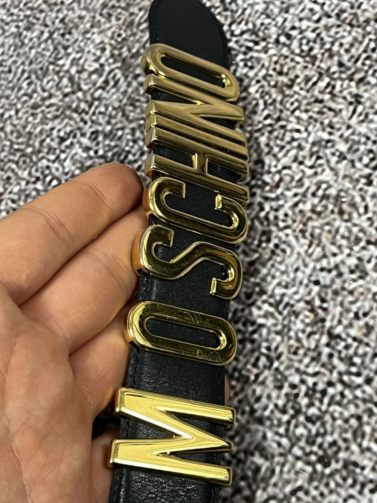 Designer × Moschino × Vintage Rare‼️ 90s Moschino italy by Redwall Lettered icon gold belt Size ONE SIZE - 21 Thumbnail