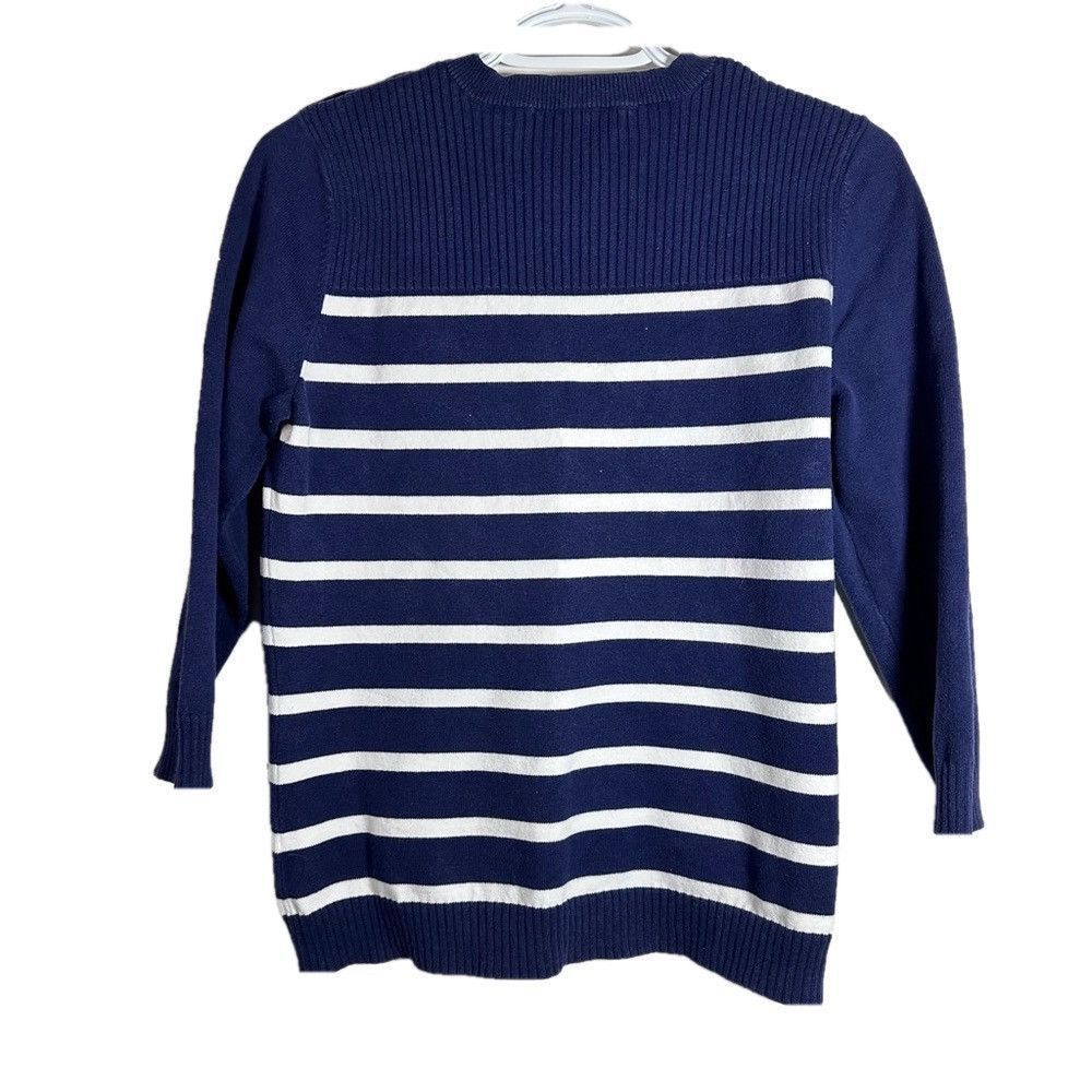Lauren Ralph Lauren Ralph Lauren Breton Stripes Crewneck Navy Medium Sweater Size M / US 6-8 / IT 42-44 - 3 Thumbnail