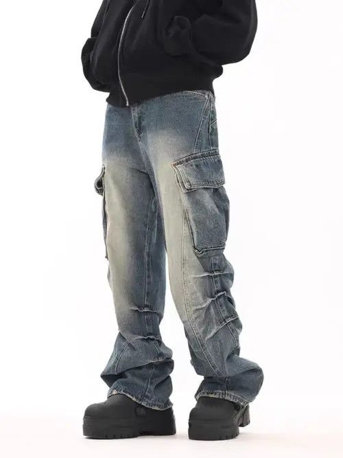 Japanese Brand × Jean Vintage washed distressed side pocket rare jeans Size US 32 / EU 48 - 3 Thumbnail