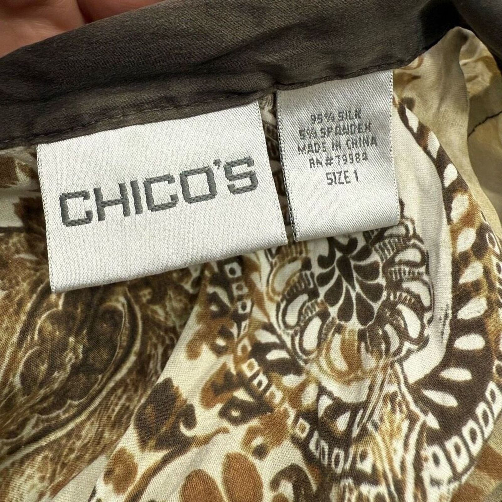Chicos Chico’s Women’s Silk Blouse Shirt Top sz 1 (Medium) #G444 Size M / US 6-8 / IT 42-44 - 6 Thumbnail