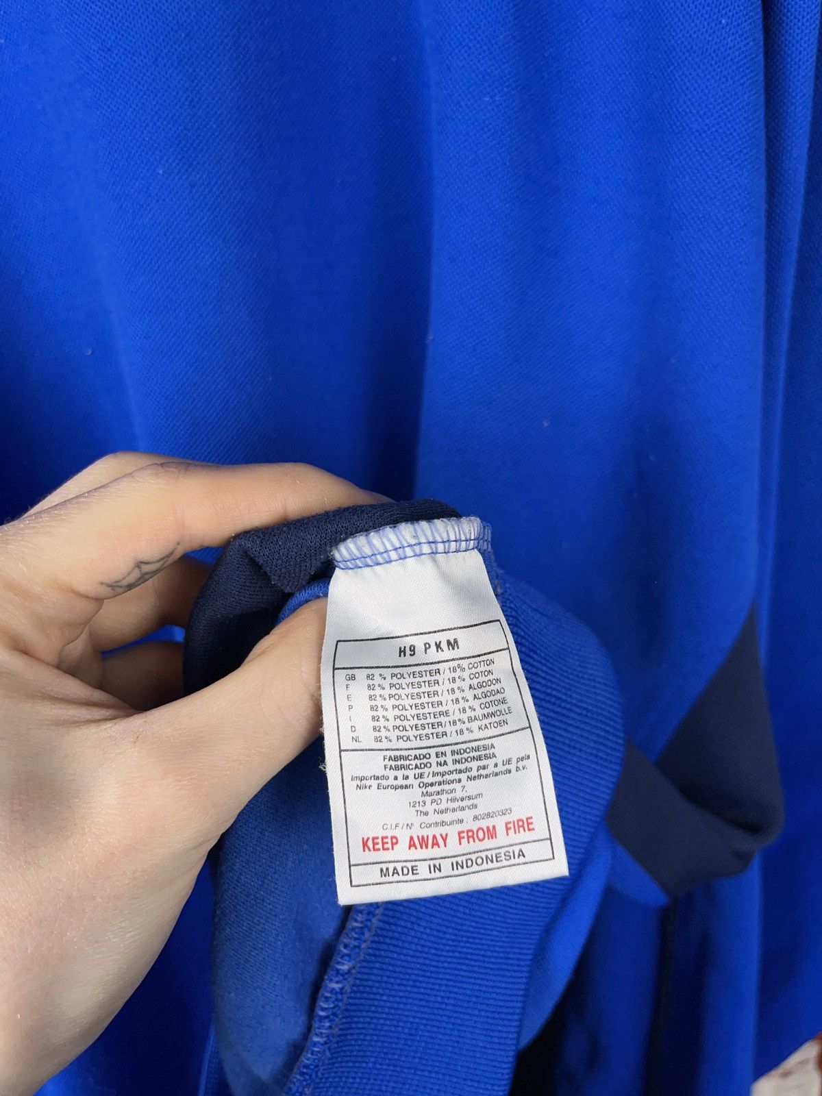 Nike × Vintage Vintage Nike team 1990s royal blue small swoosh sweatshirt Size US L / EU 52-54 / 3 - 6 Thumbnail