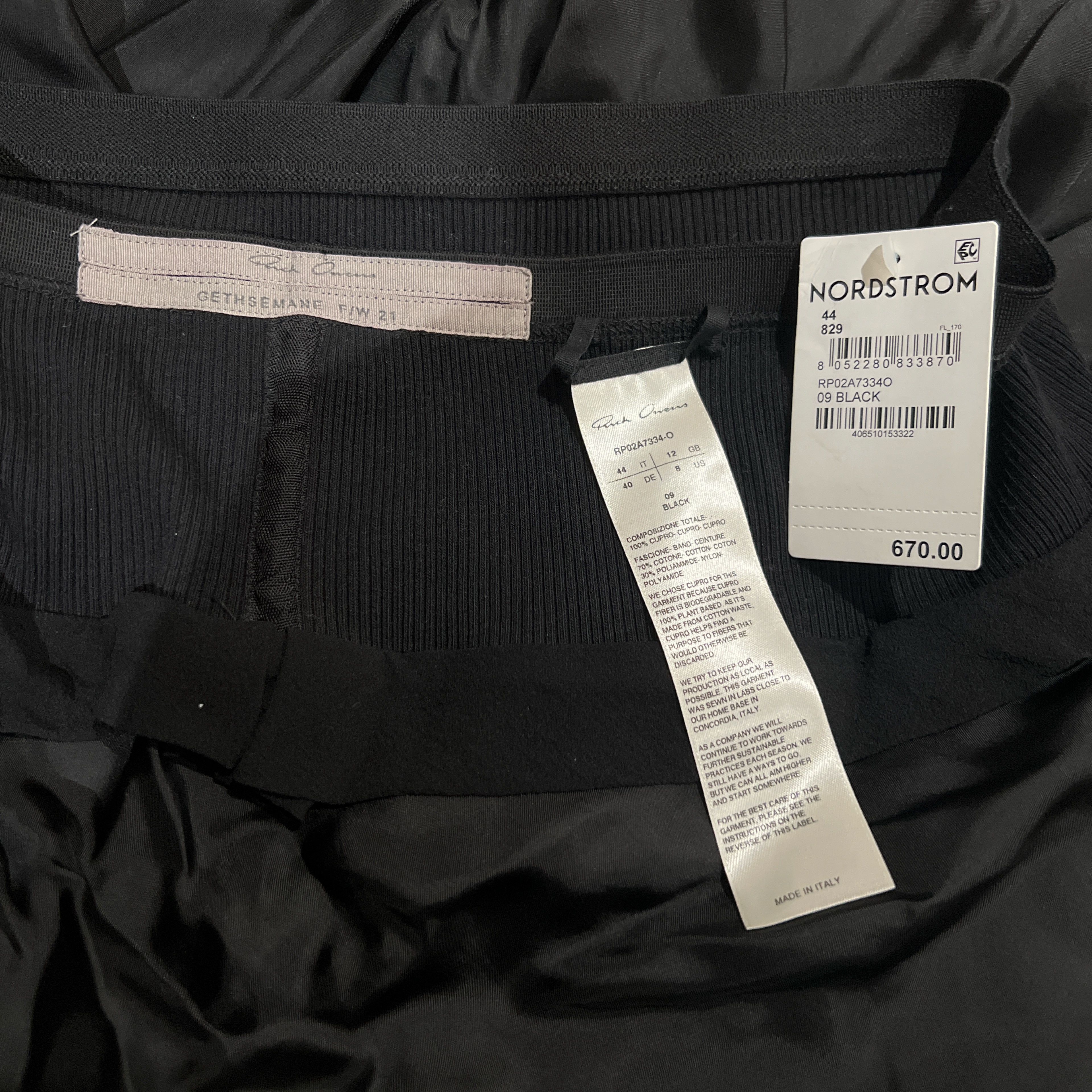 Rick Owens Asymmetrical cupro midi skirt Size 30" / US 8 / IT 44 - 4 Thumbnail