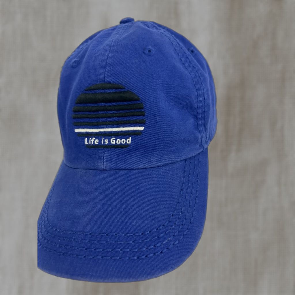 Life is Good Life Is Good Hat Strap Back Dad Adjustable Blue Black White Baseball Cap Mens One Size Color Blue Size ONE SIZE - 1 Thumbnail