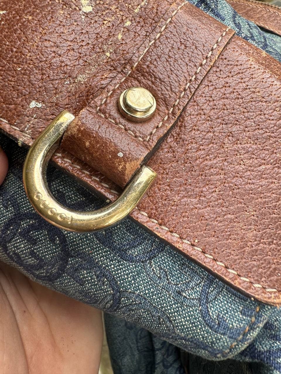 Gucci × Vintage Authentic Gucci Gg Denim blue Size ONE SIZE - 7 Thumbnail