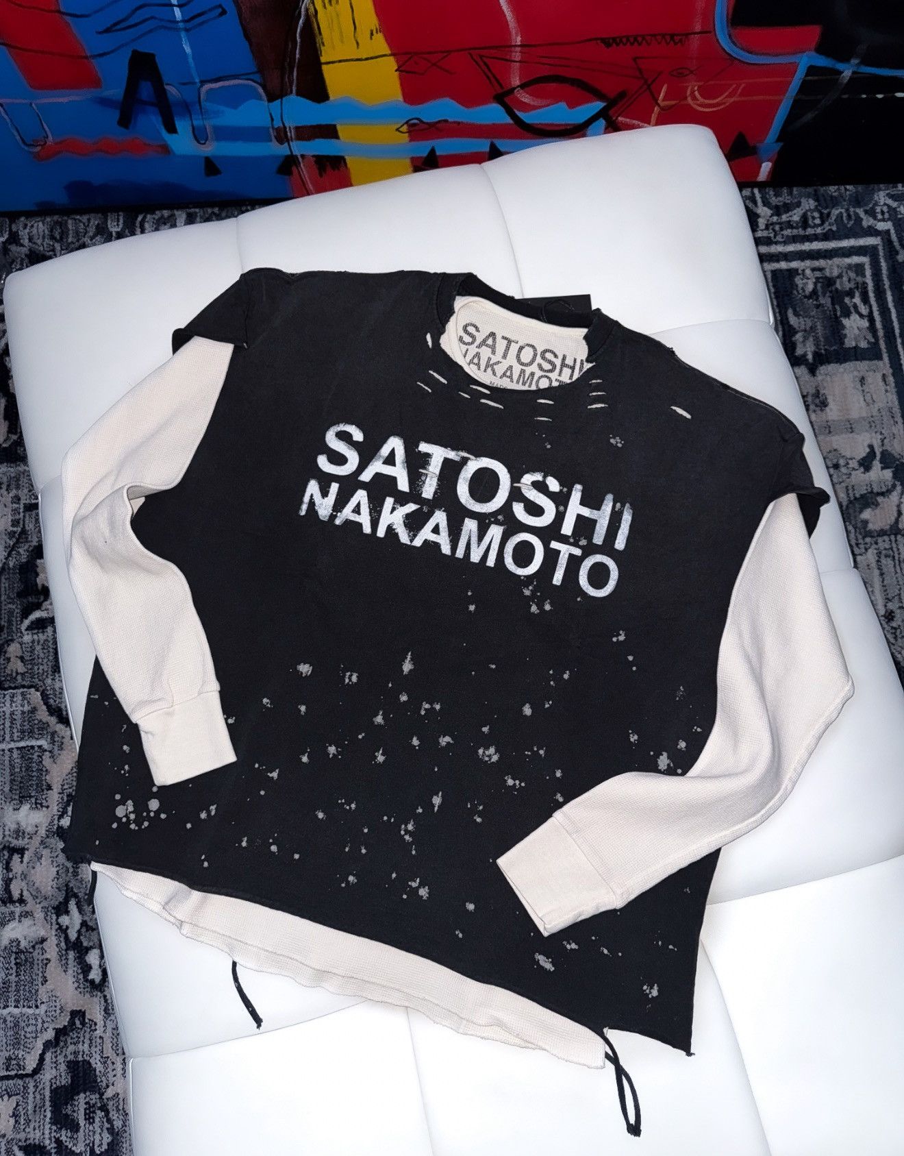 Satoshi nakamoto double layered thermal t shirt