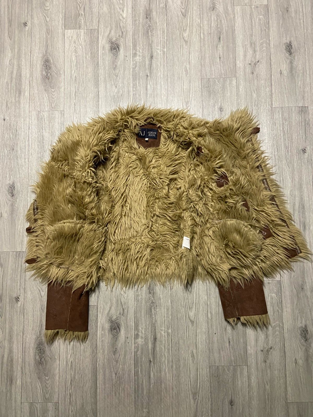 Armani Vintage Armani Jeans Leather Fur Fuzzy Jacket Size L / US 10 / IT 46 - 10 Thumbnail