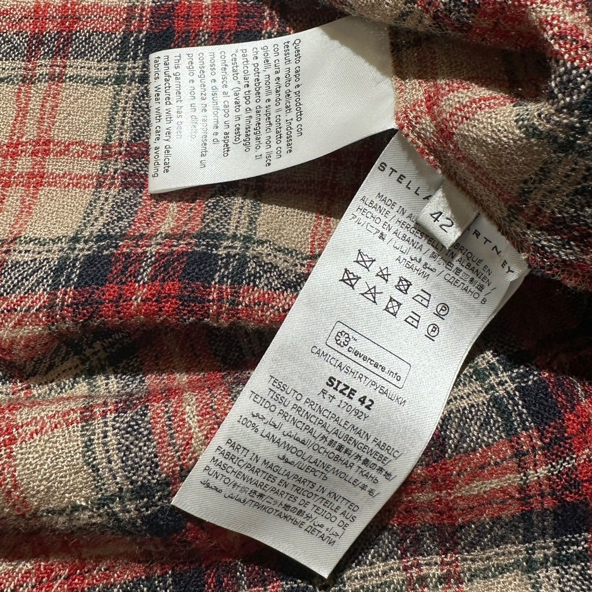 Stella McCartney $1,075 glen plaid ribbed flannel Size US M / EU 48-50 / 2 - 3 Thumbnail