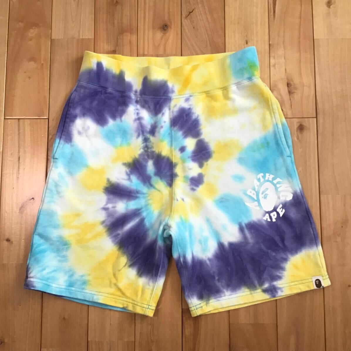 image of Bape Logo Tie Dye Sweat Shorts A Bathing Ape ★Size S in Tye Dye, Men's (Size 30)