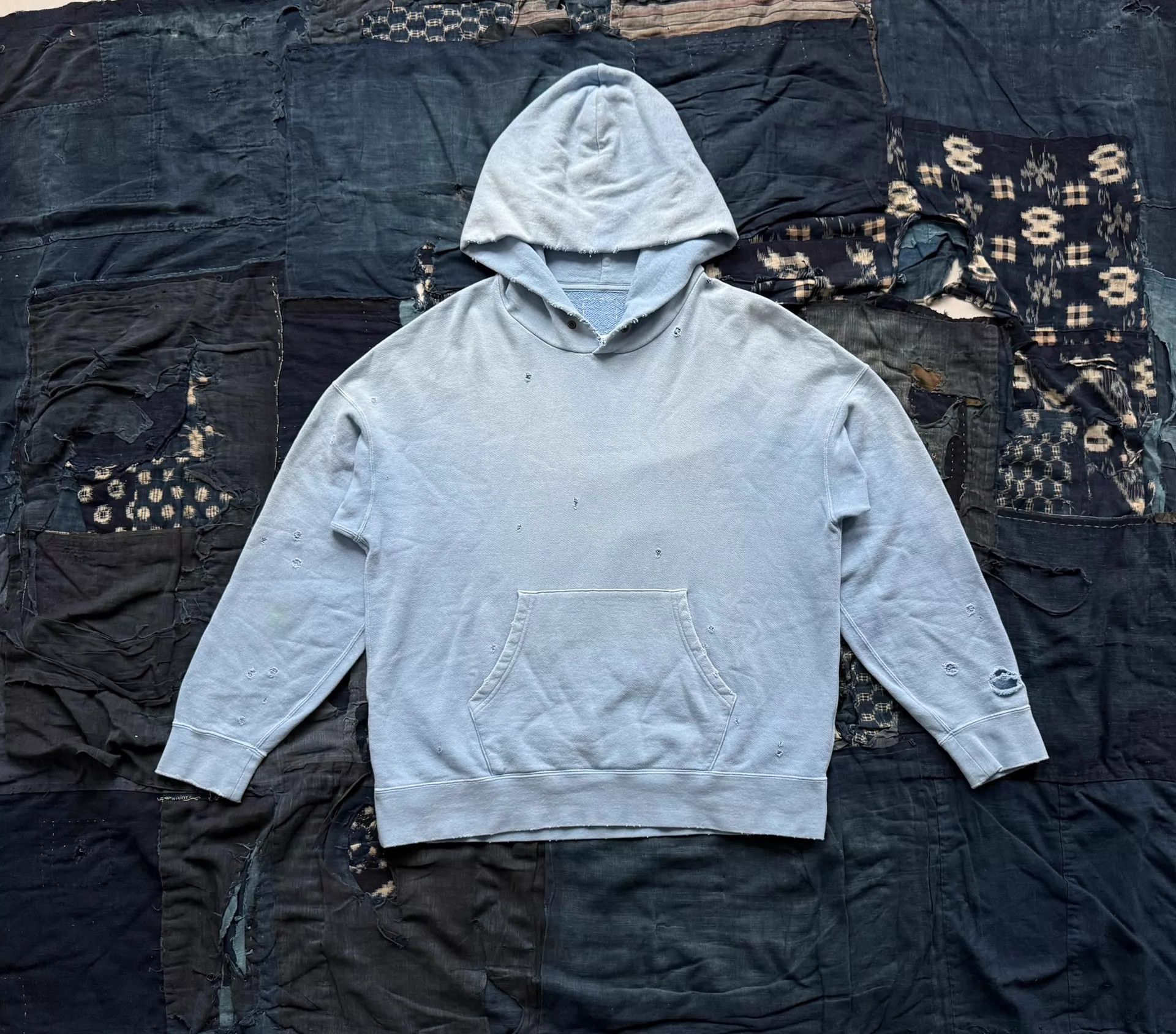 Visvim VISVIM 21SS AMPLUS HOODIE CRASH Washed Distressed Blue 2 Size US M / EU 48-50 / 2 - 1 Thumbnail