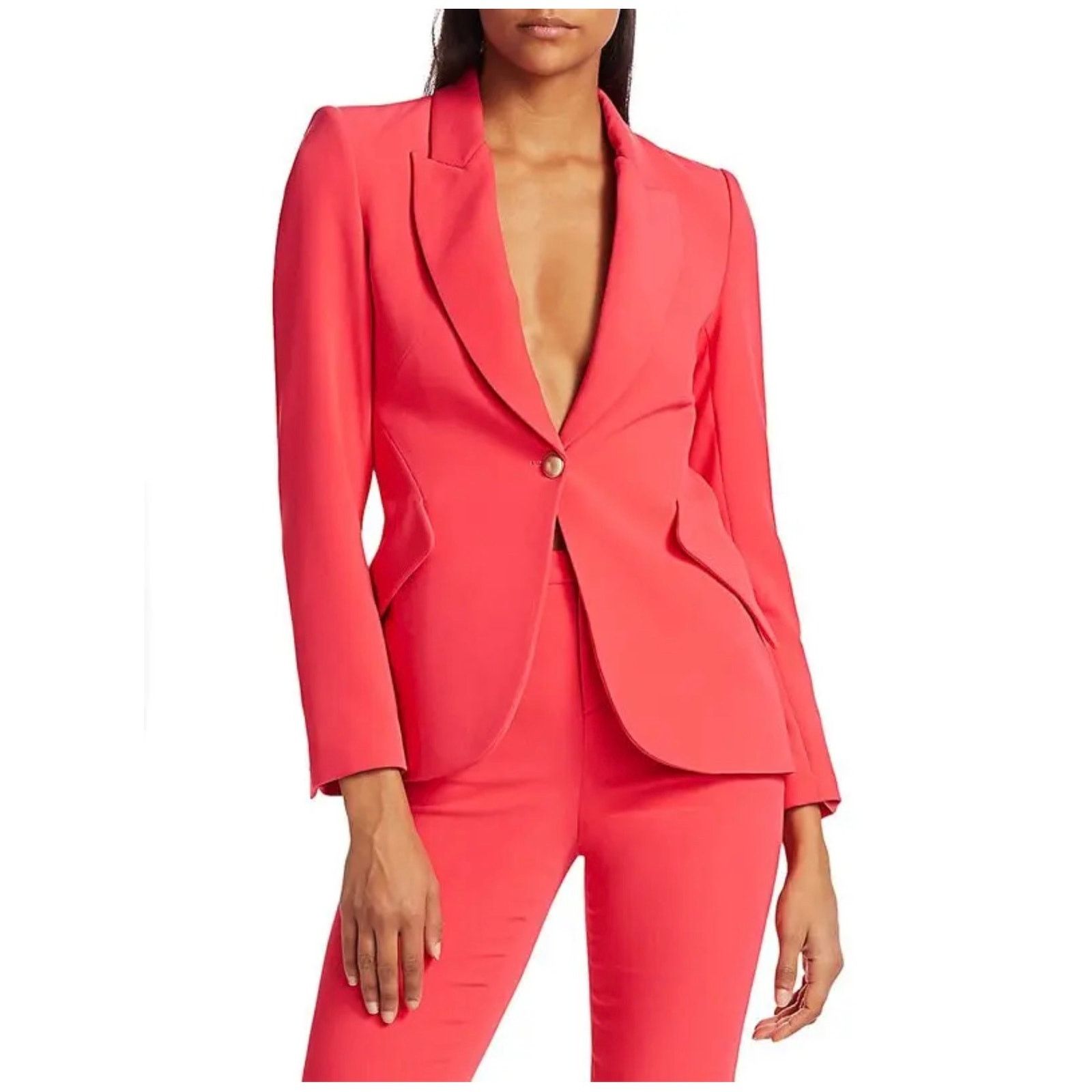 L'AGENCE L’Agence Chamberlain Blazer Jacket in Hibiscus Coral Red Size XS / US 0-2 / IT 36-38 - 1 Thumbnail
