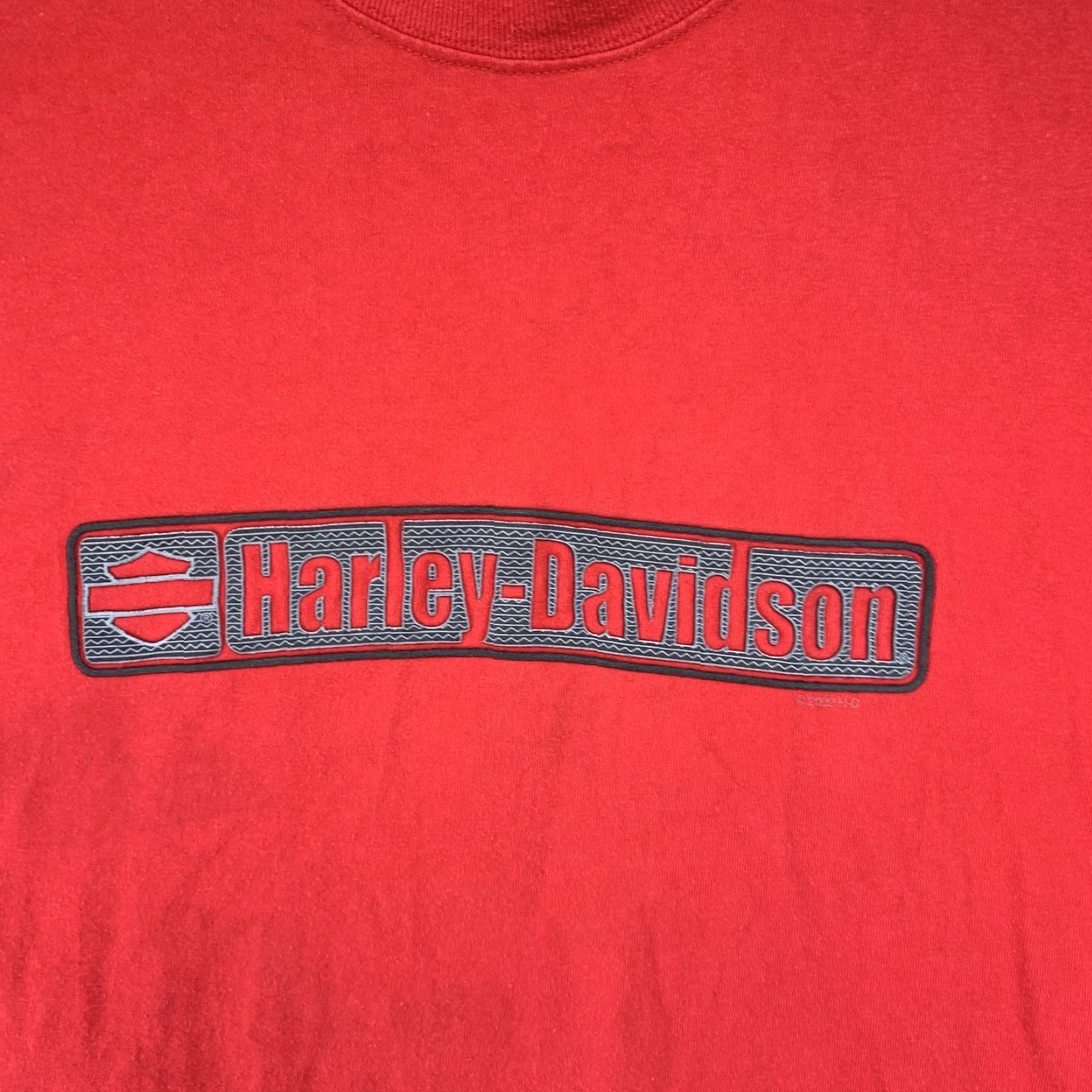 Hanes Vintage Harley Davidson T-Shirt Men XL Red 90s Motorcycle Biker Graphic Crew Neck Double-Sided Heavyweight Size US XL / EU 56 / 4 - 4 Thumbnail