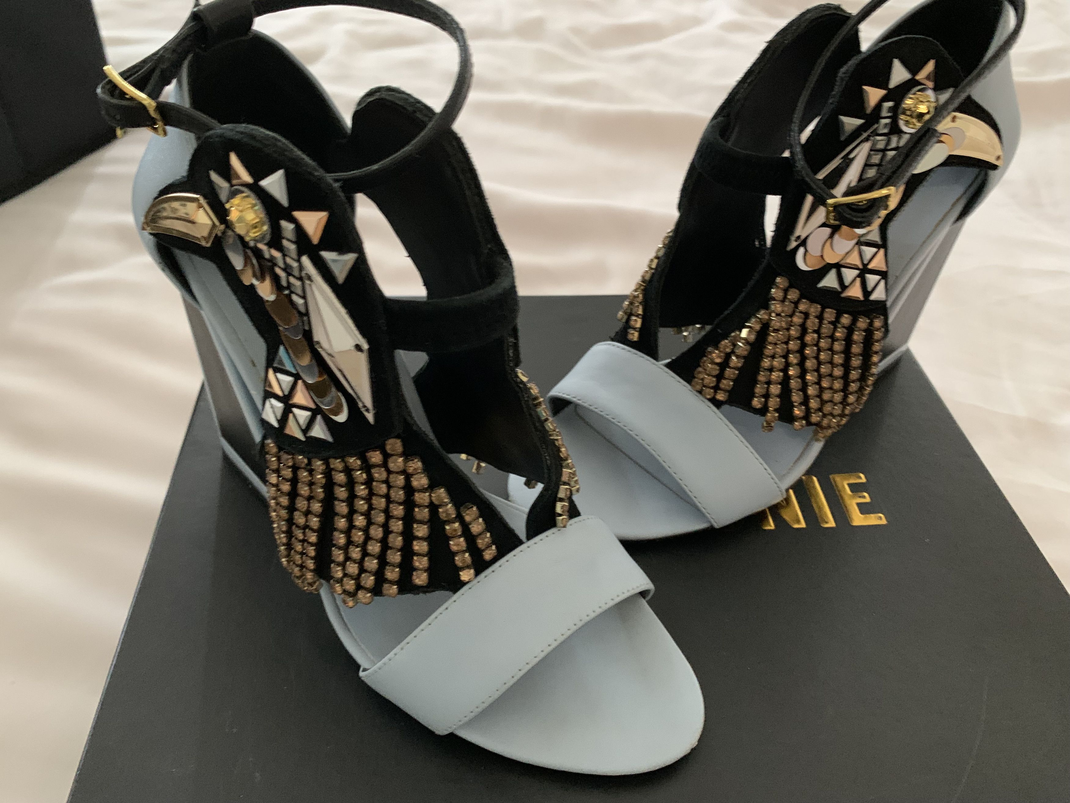 Other Kat Maconie Resort Aya Embellished Block Heel Shoes Size 5 Size US 5 / IT 35 - 4 Thumbnail