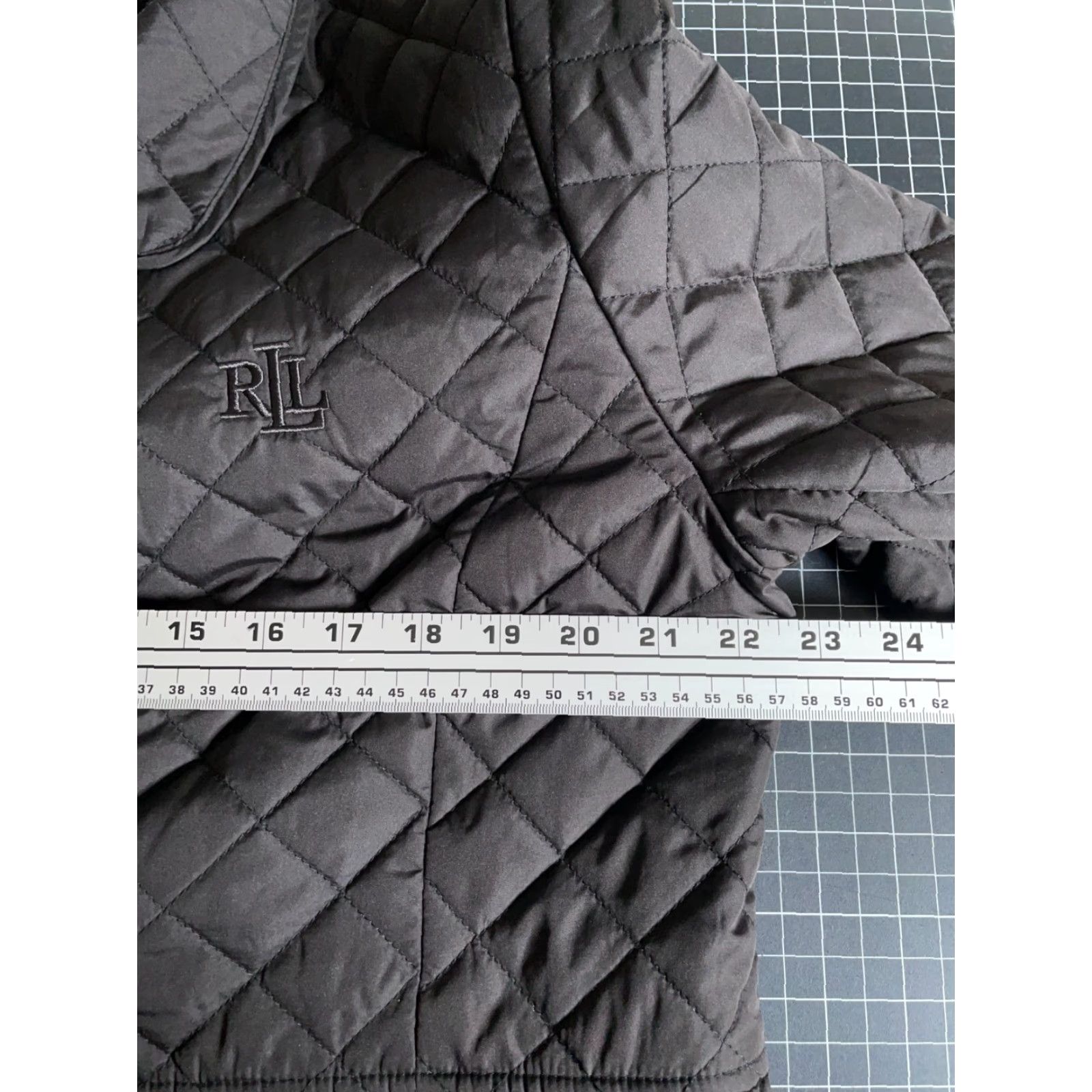 Ralph Lauren Lauren Ralph Lauren Quilted Hunting Jacket Women's XL Black Snap Collar Tear - 90s Army Style, Pockets, Regular Fit, Polyester Size XL / US 12-14 / IT 48-50 - 5 Thumbnail