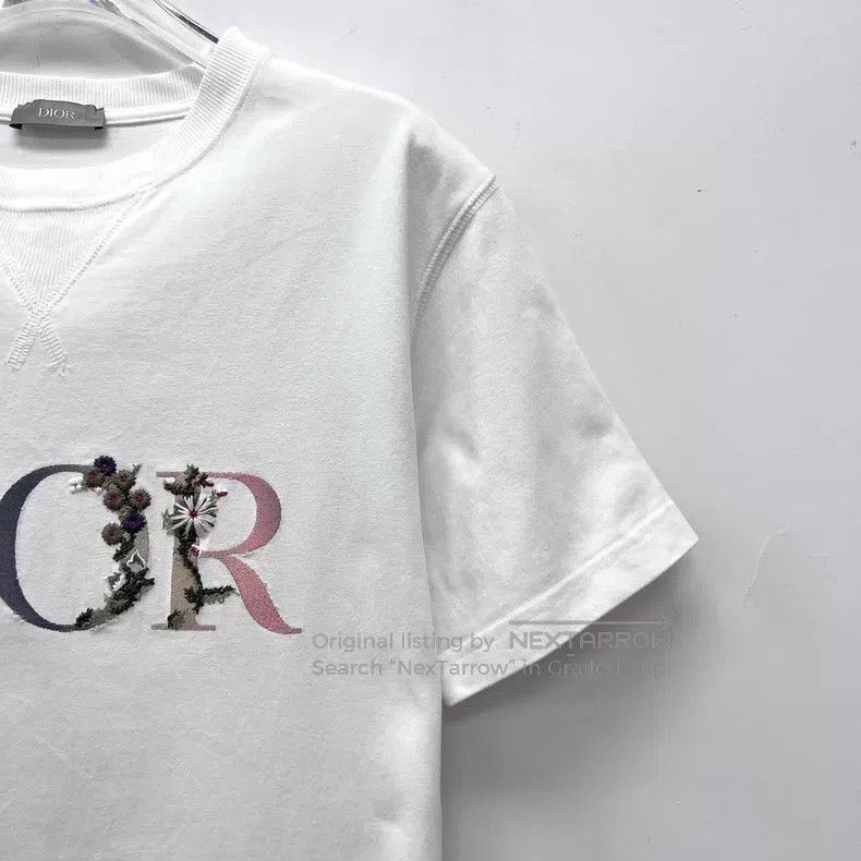 Dior Dior White floral letter embroidery cotton round-neck shor Size US XS / EU 42 / 0 - 3 Thumbnail