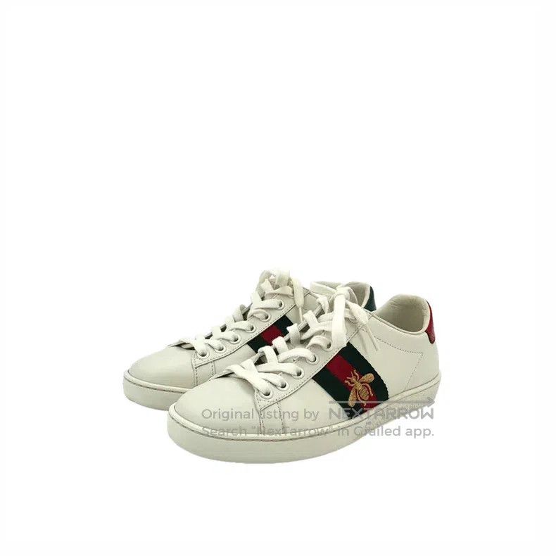 Other Gucci White, red and green webbing little bee embroidery l Size US 12 / IT 42 - 1 Thumbnail