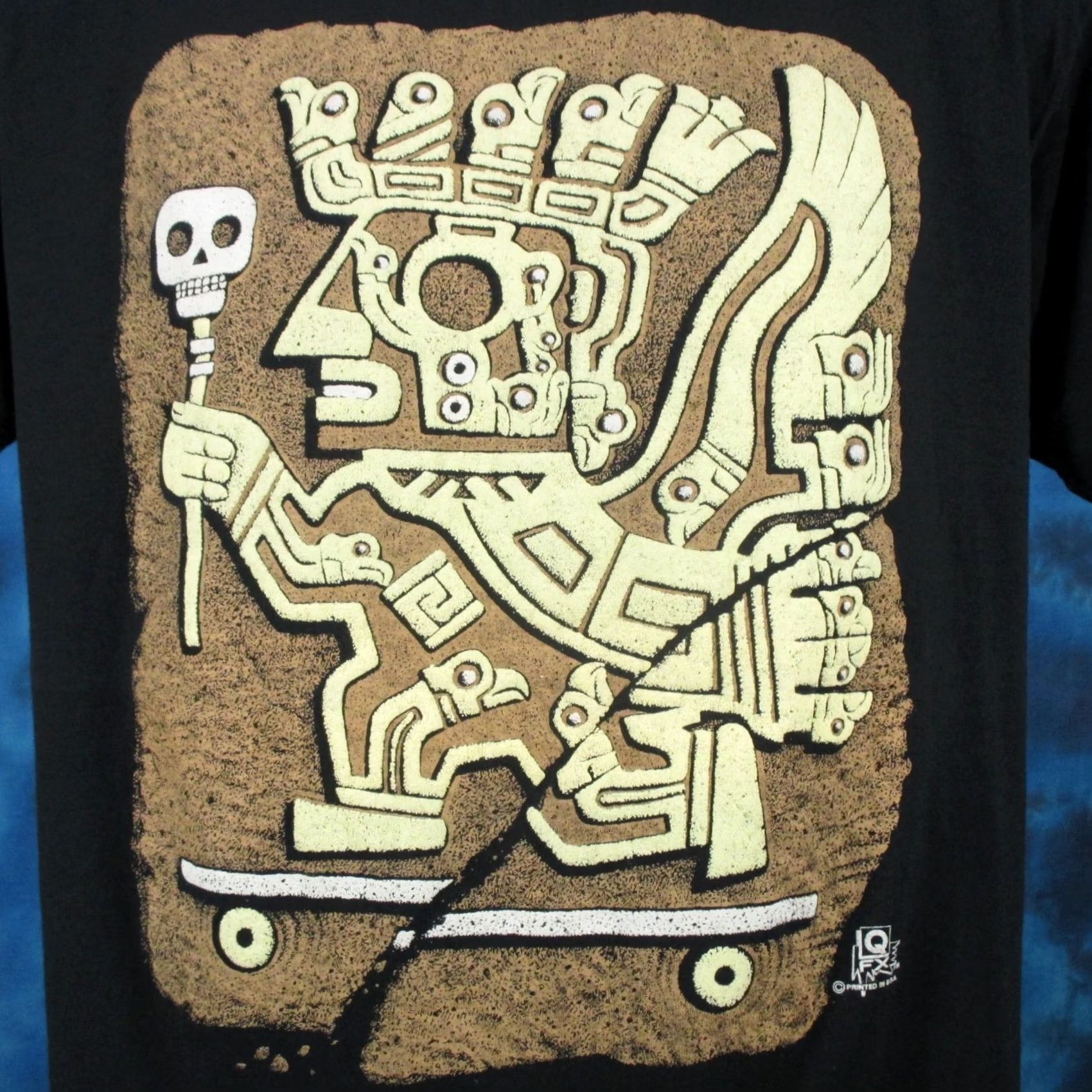 Vintage VINTAGE 80s SUN GOD VIRACOCHA INCA SKATEBOARD T-Shirt Black Screen Stars L/XL skate single stitch Men Size US L / EU 52-54 / 3 - 2 Thumbnail