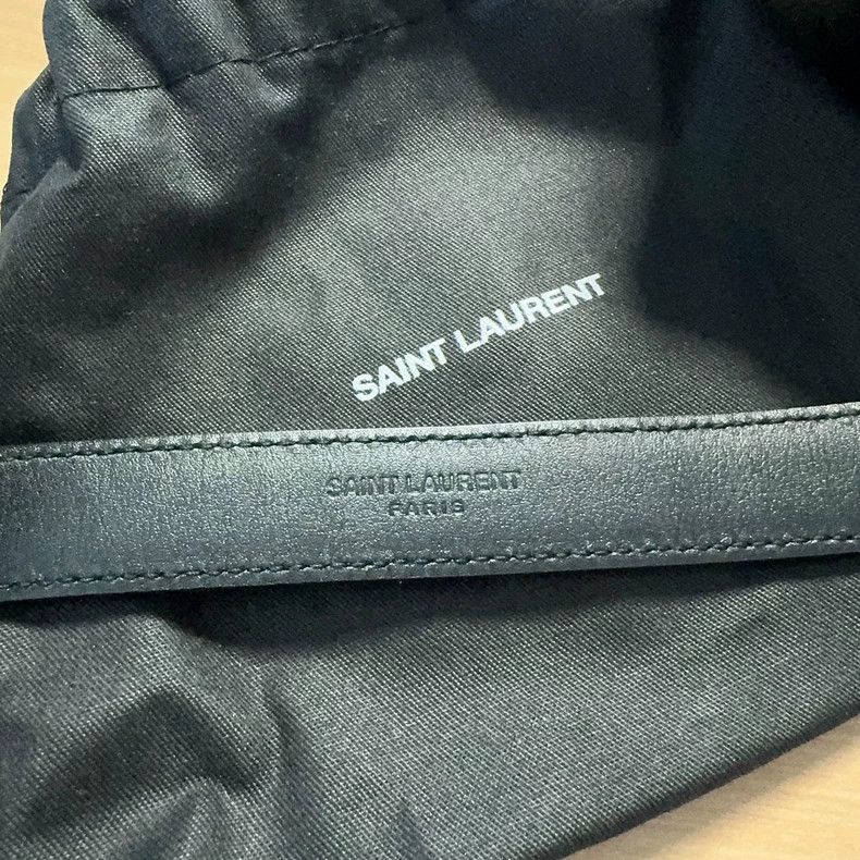 Yves Saint Laurent Saint Laurent Black Letter Square Buckle Smooth Waist Belt Size ONE SIZE - 5 Thumbnail