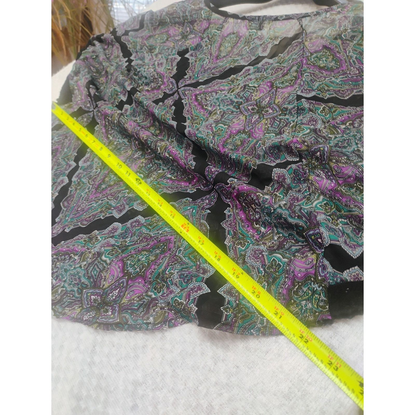 Other Speeckles Womens Small Sheer Paisley Asymmetrical Blouse Pur Size S / US 4 / IT 40 - 7 Thumbnail