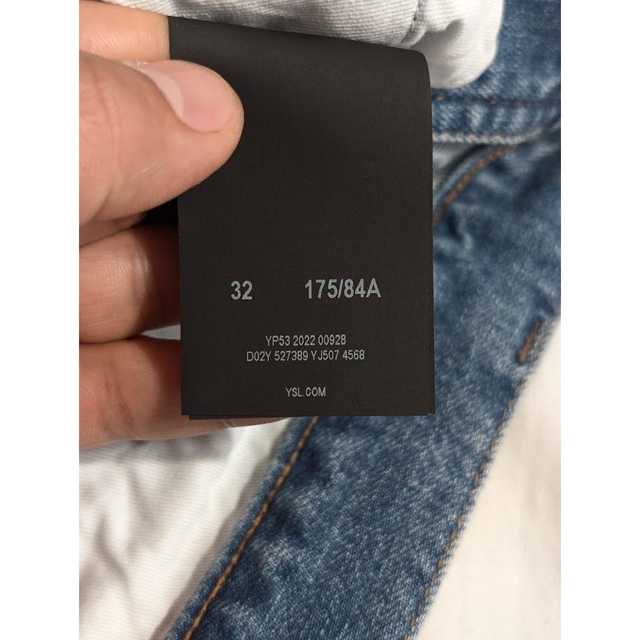 Saint Laurent Paris o1rshd1 Q:2 / Skinny 5 Pockets Low Pants Santa Monica Blue Size US 32 / EU 48 - 18 Thumbnail
