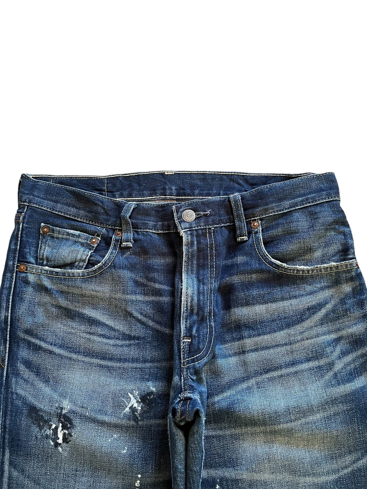 Levi's × Levi's Vintage Clothing Vintage 90s Levis 502 Blue Wash Paint Splattered Loose Jeans Size US 32 / EU 48 - 4 Thumbnail
