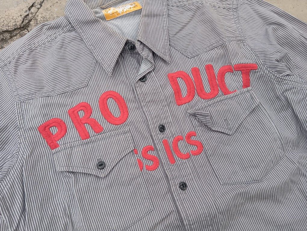 Japanese Brand Product Classics Workwear 👷 Hickory Striped Workshirt 🛠️ Size US M / EU 48-50 / 2 - 1 Thumbnail