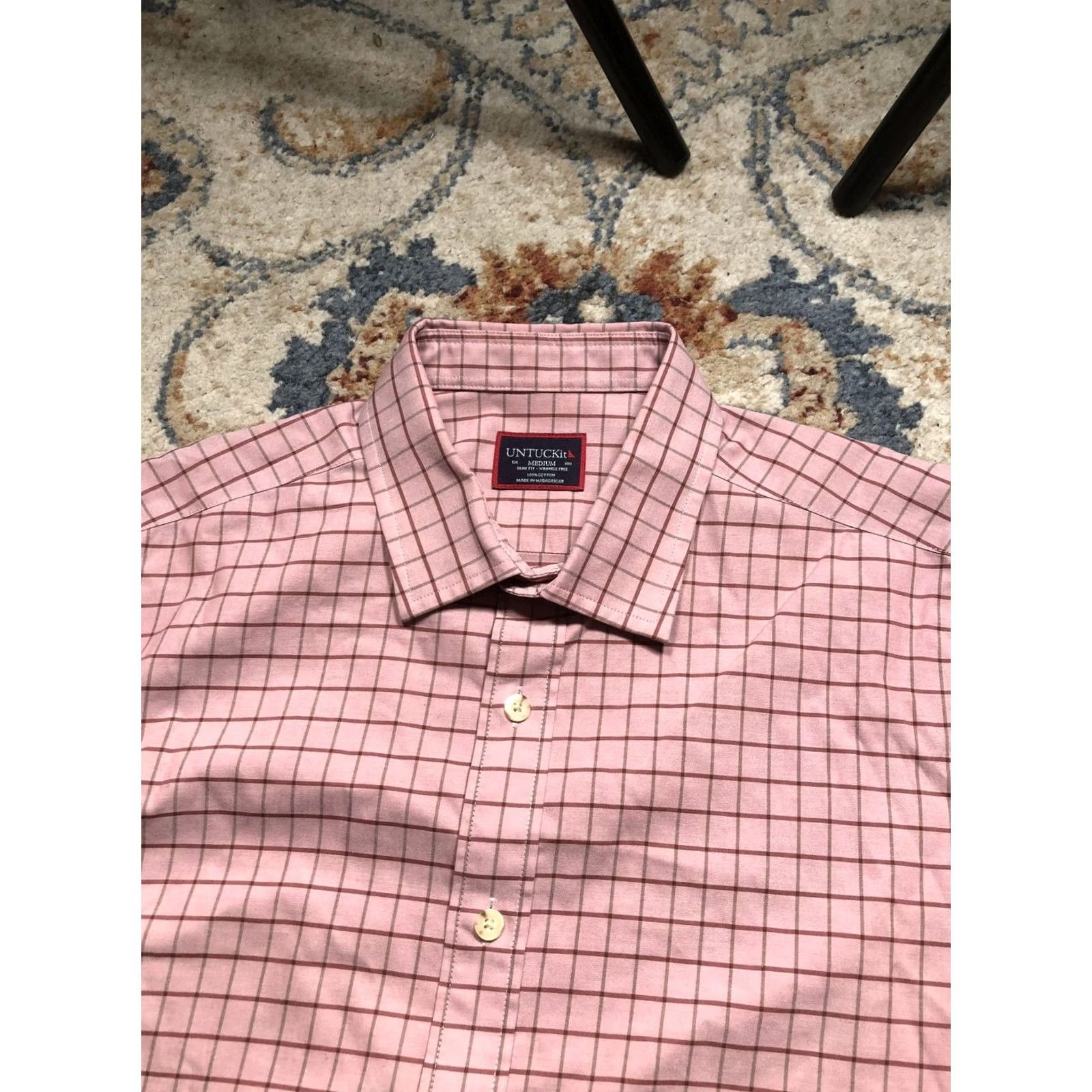 UNTUCKit UNTUCKit Shirt Mens Medium Pink Slim Fit Wrinkle Free Button Down Long Sleeve Size US M / EU 48-50 / 2 - 7 Thumbnail