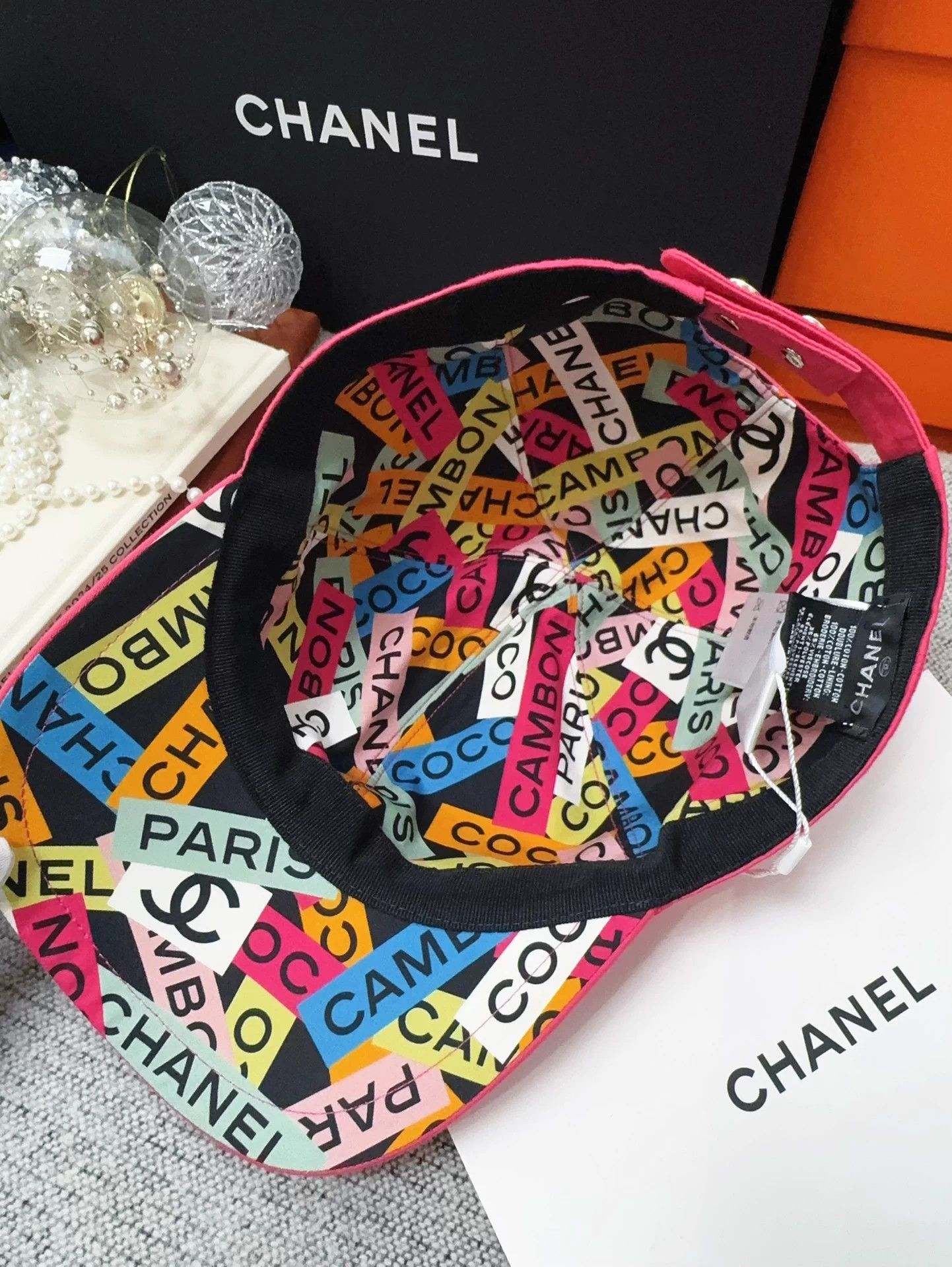 Chanel Chanel 24C pink black sequin CC logo baseball cap Size ONE SIZE - 3 Thumbnail