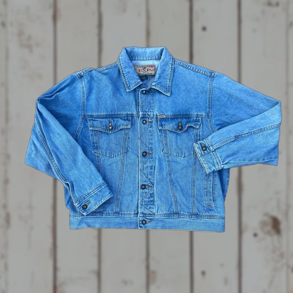 Express VINTAGE Express Denim Jean Jacket L Blue Women Jacket L Blue Express Denim Jean Jacket Women Size 36" / US 14 / IT 50 - 1 Thumbnail