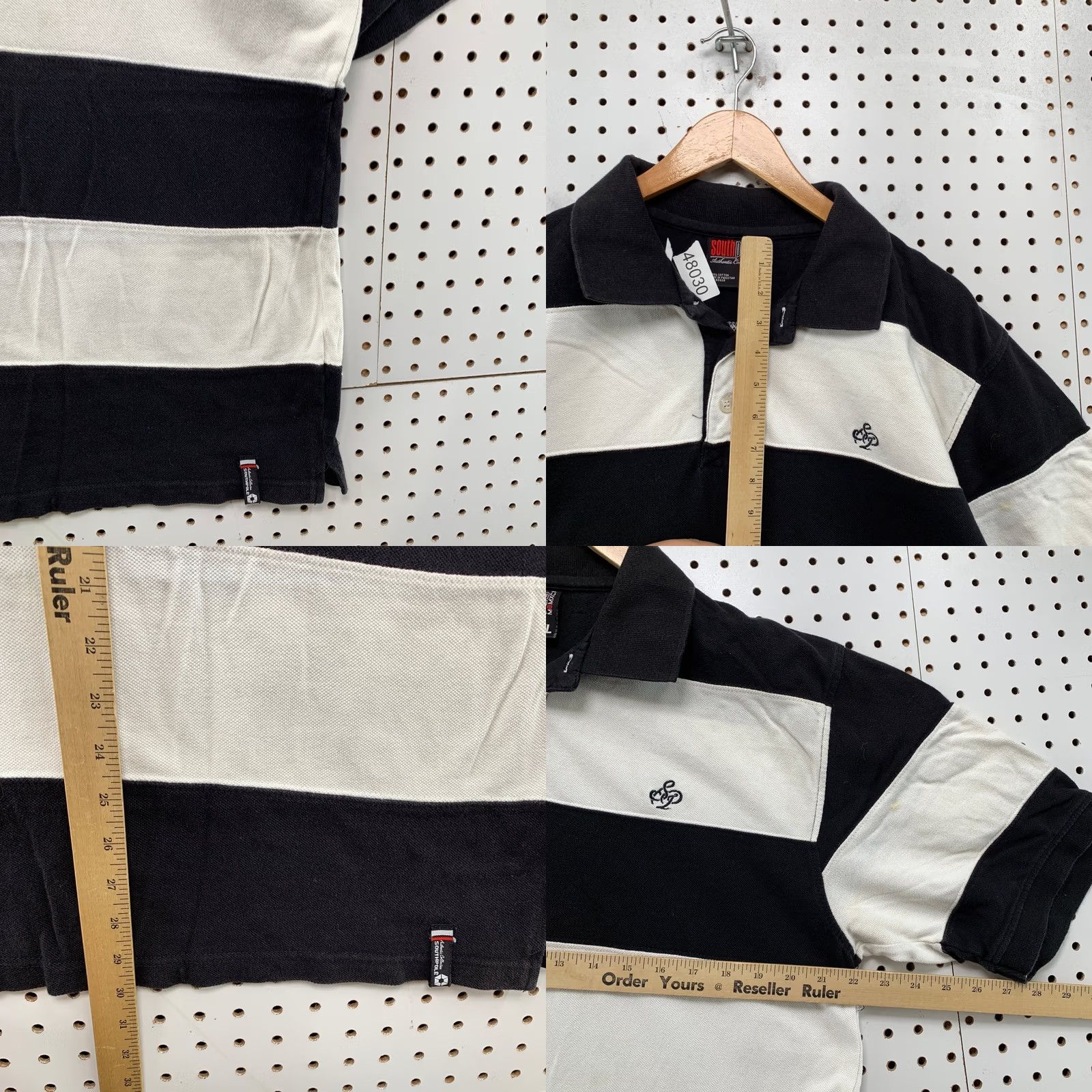 Southpole VINTAGE Southpole Polo Shirt Mens XL Black White Striped Short Sleeve Y2K Size US XL / EU 56 / 4 - 8 Thumbnail