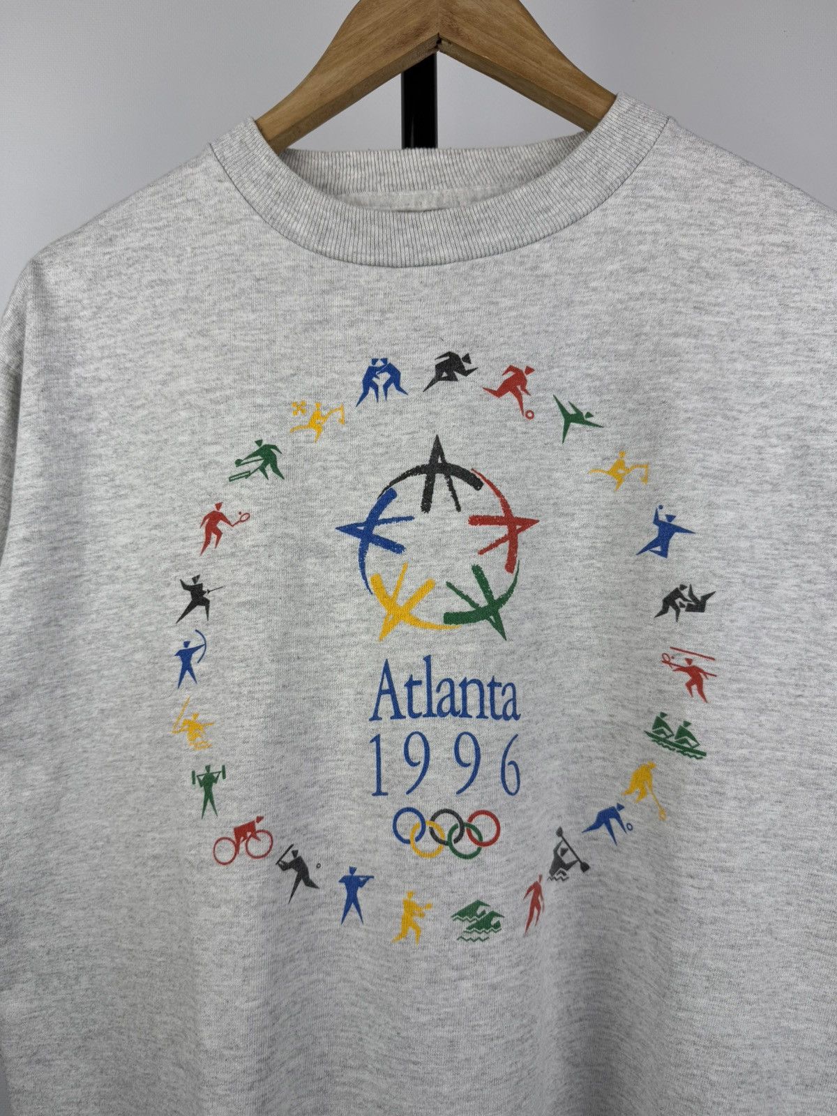 USA Olympics Vintage 90s Atlanta 1996 Big Logo T-Shirt Made in USA Tee Size US L / EU 52-54 / 3 - 2 Thumbnail